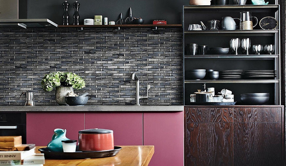 Ink Blue Glass Mosaic Tiles-300*300*8mm-11sheets-1m2-KRB17-01