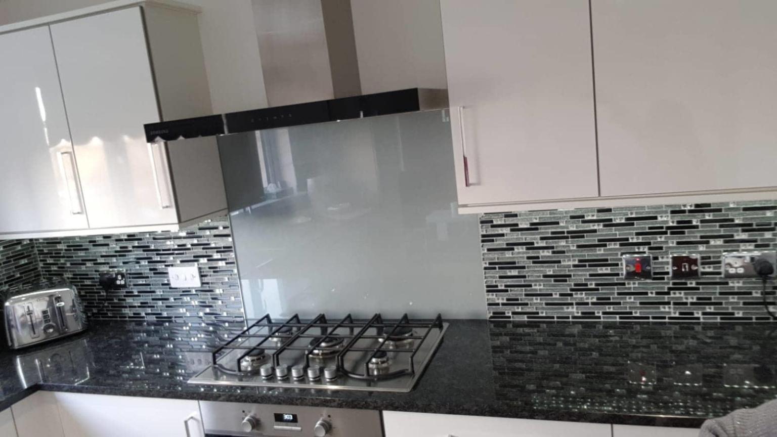 Noir & Grey & Gold Diamanté Glass Mosaic Tiles