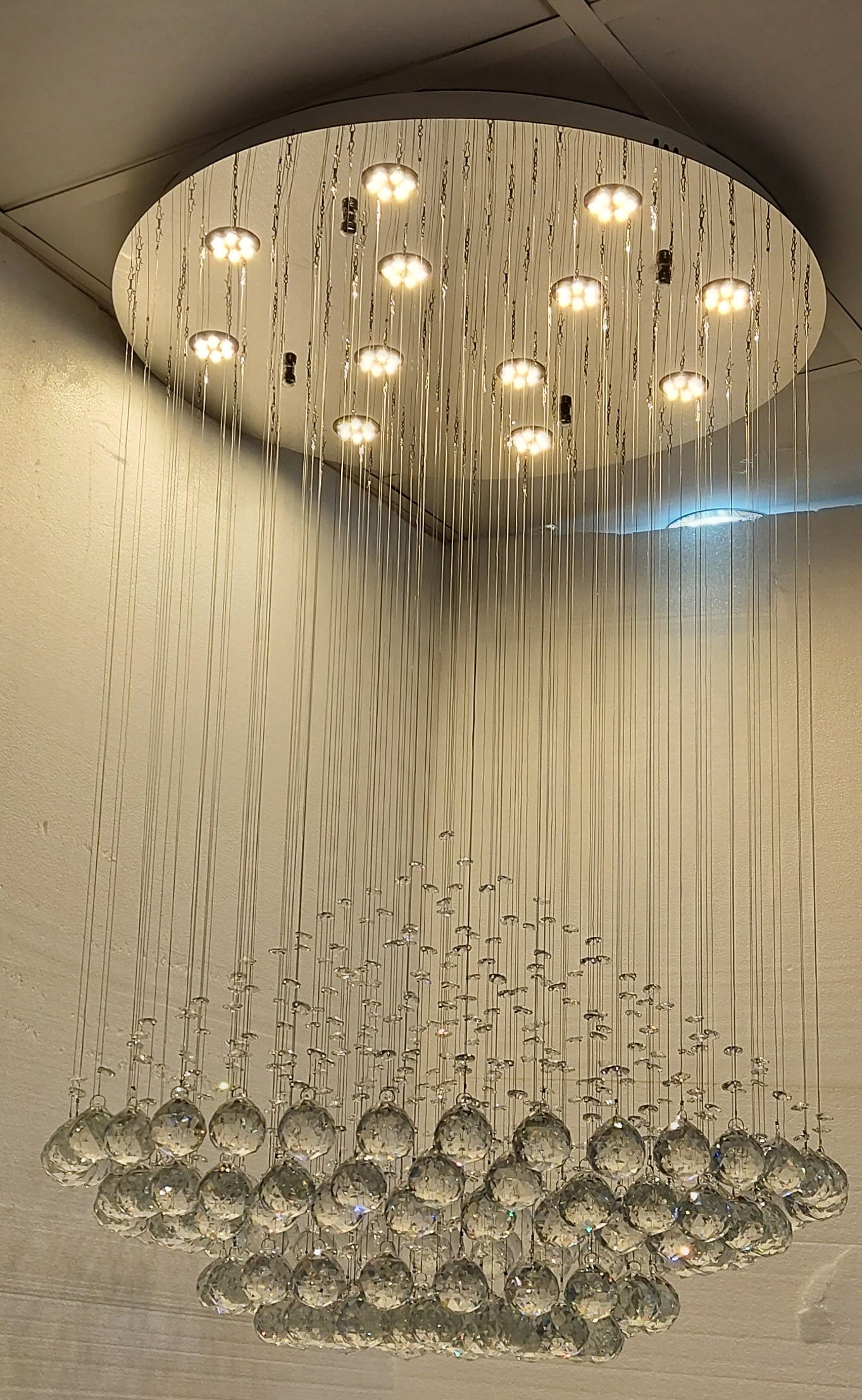 Luxury Crystal Raindrop LED Chandelier – Multi-Tier Waterfall Ceiling Chandelier