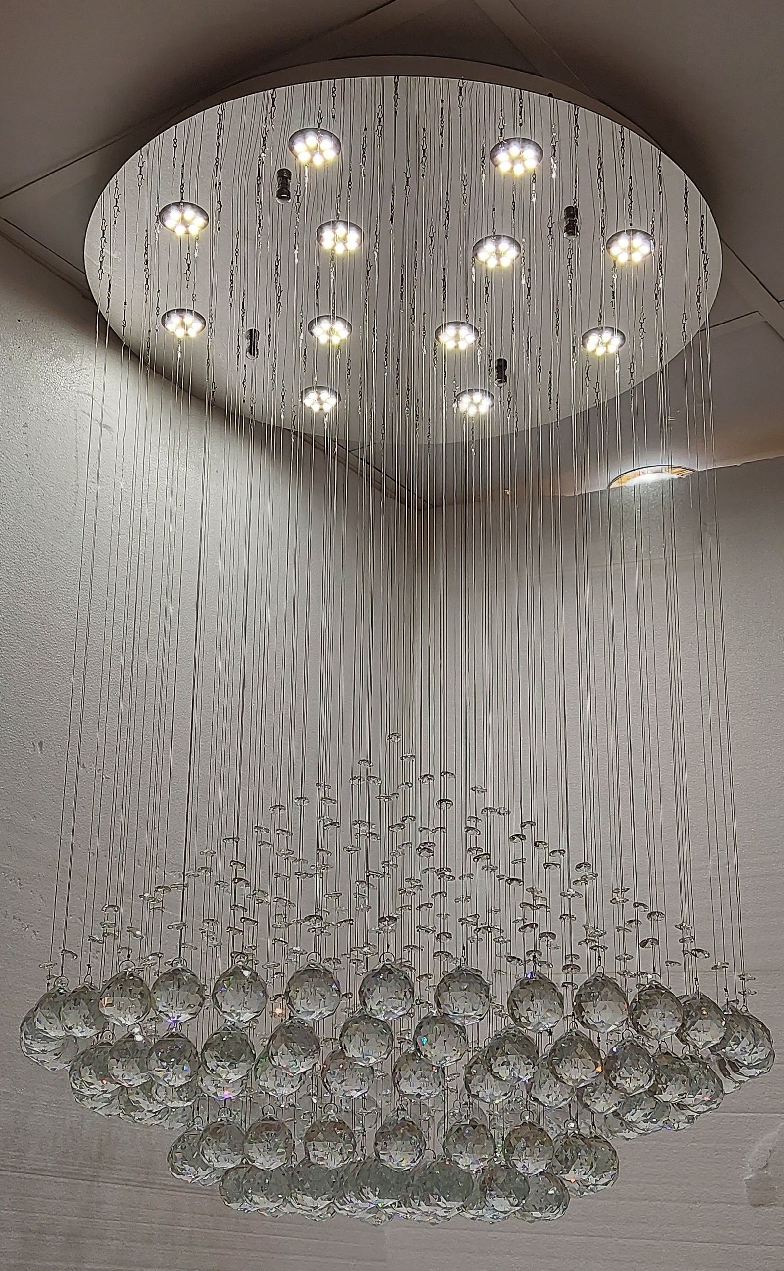 Luxury Crystal Raindrop LED Chandelier – Multi-Tier Waterfall Ceiling Chandelier