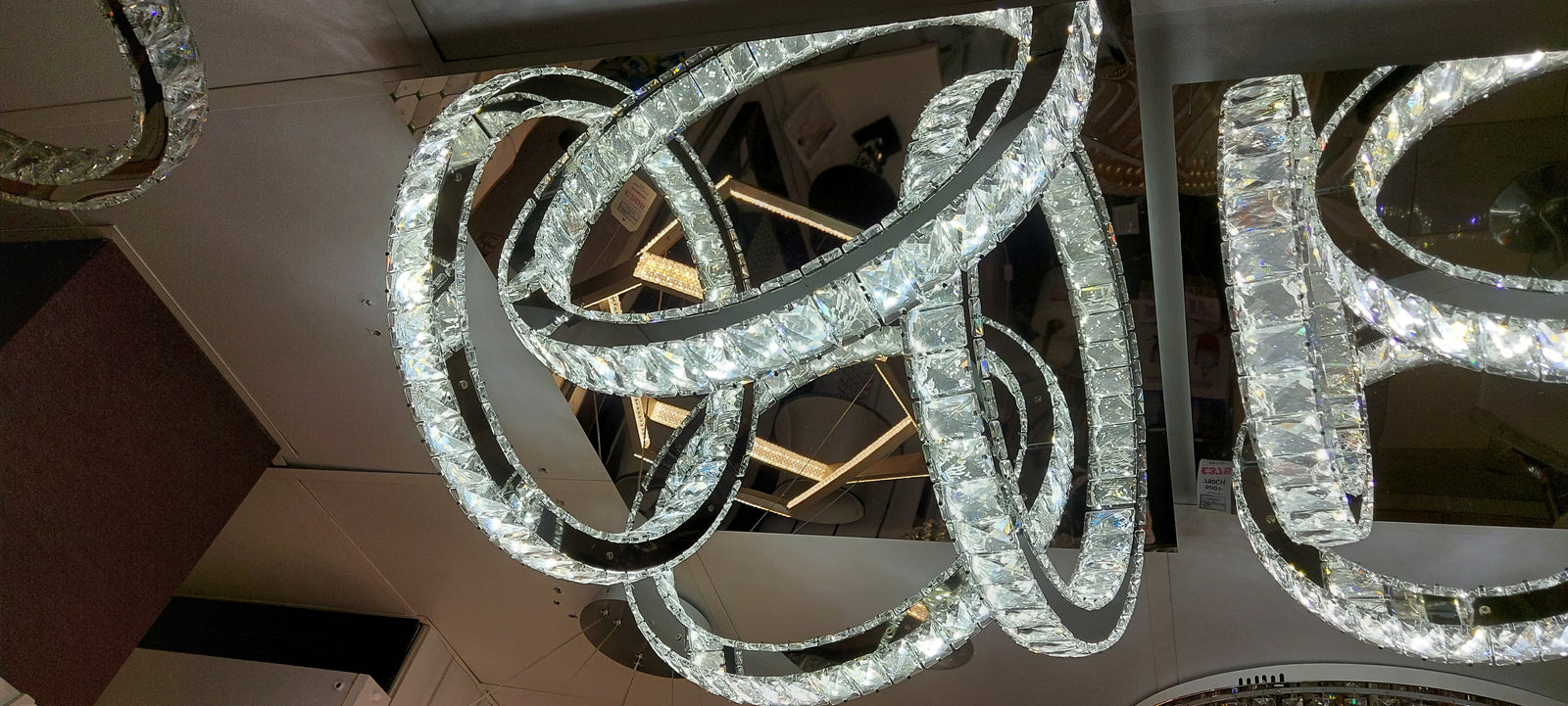 Luxury Crystal Spiral LED Ceiling Light – Modern Chrome Chandelier - 02 Sizes