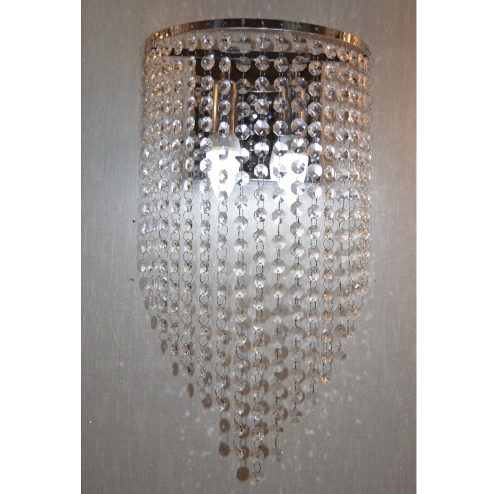 Hanging Cut Crystal Drops Modern Luxury Wall Lights- 6806-Chrome