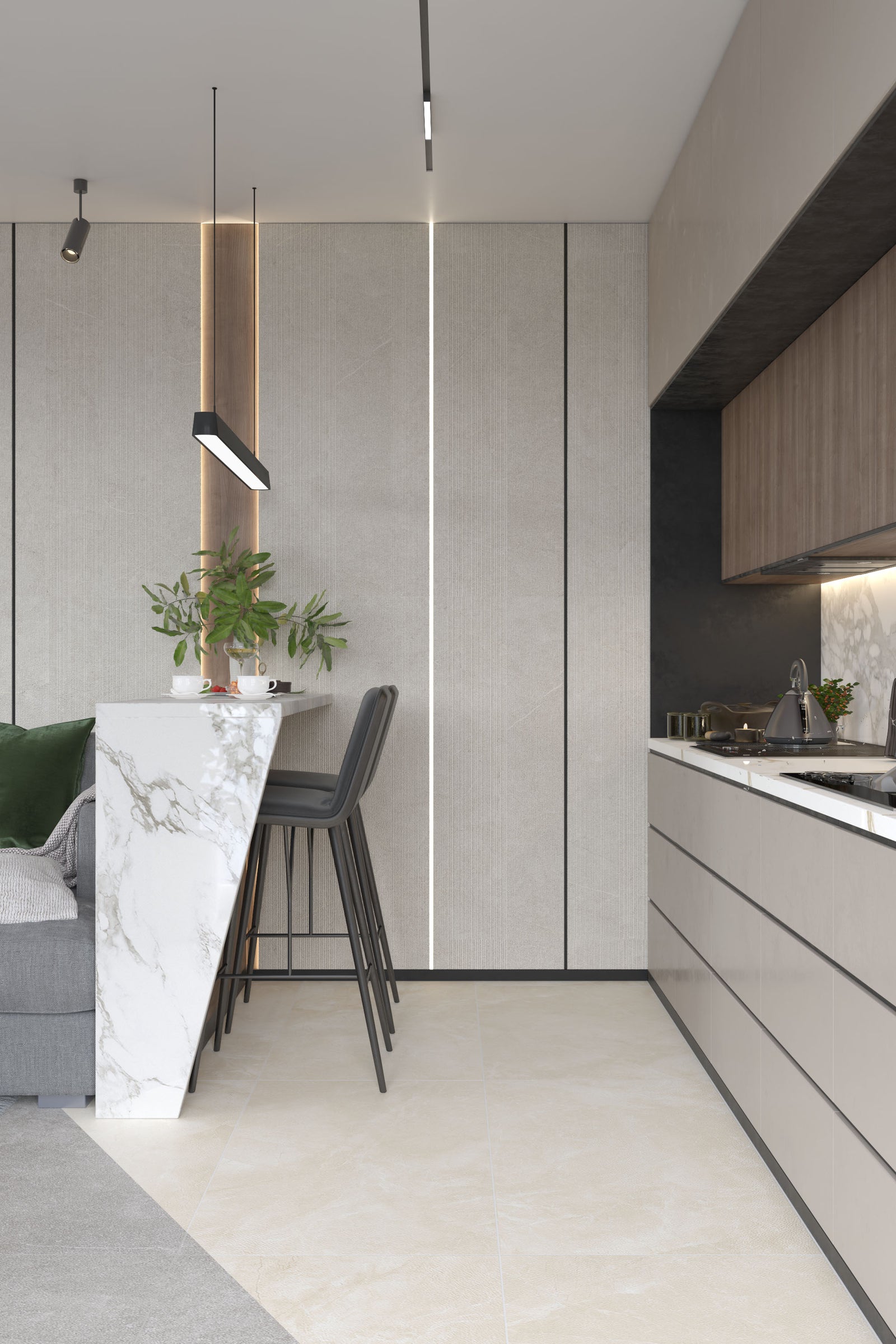 Big Panel Size Light Beige Porcelain Tiles Wall & Floor Tiles-900*2600*9mm-90-260DBY09165M