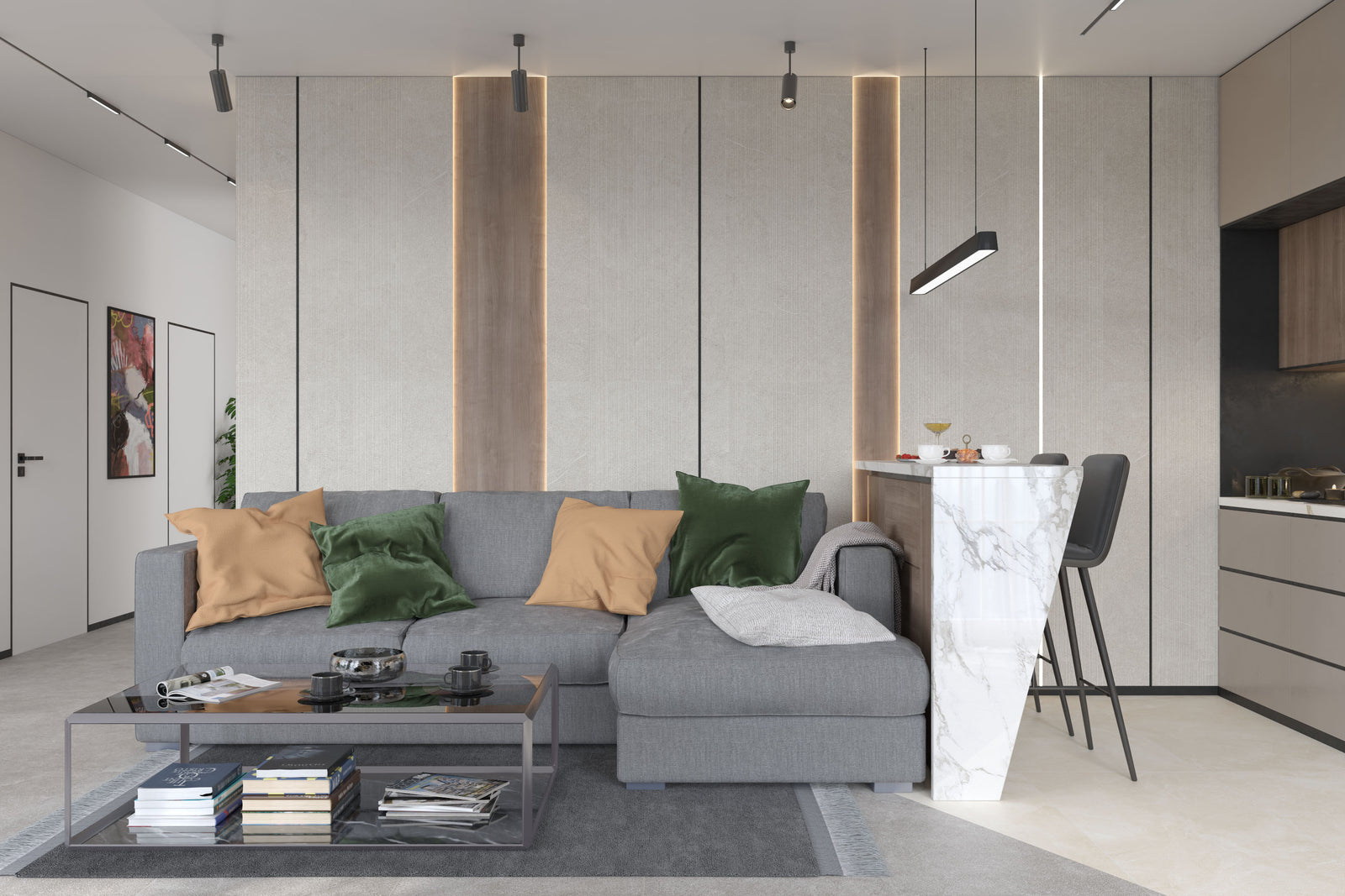 Big Panel Size Light Beige Porcelain Tiles Wall & Floor Tiles-900*2600*9mm-90-260DBY09165M