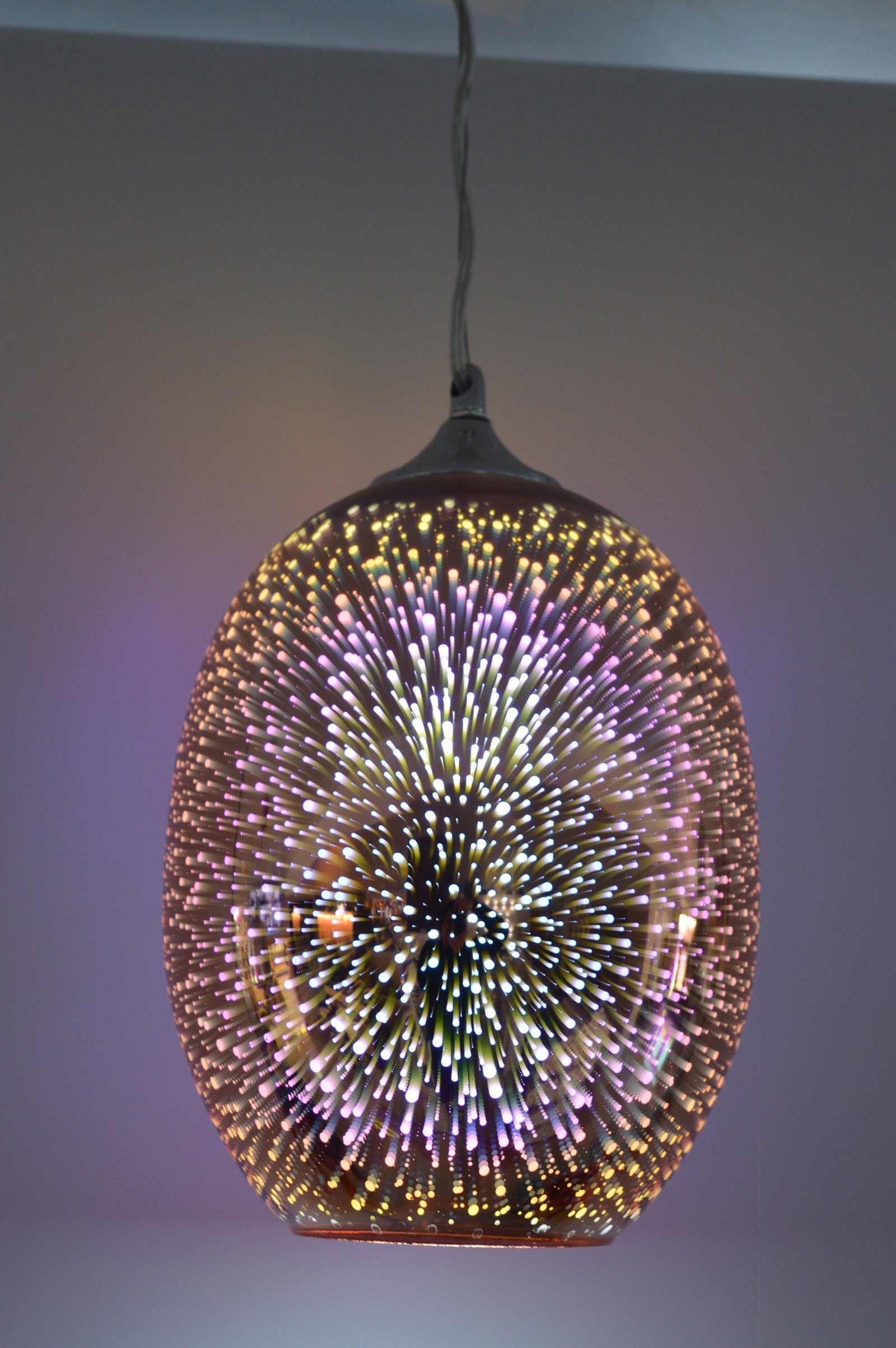 3D Firework Infinity Glass Pendant Ceiling Light | Modern LED Hanging Lamp