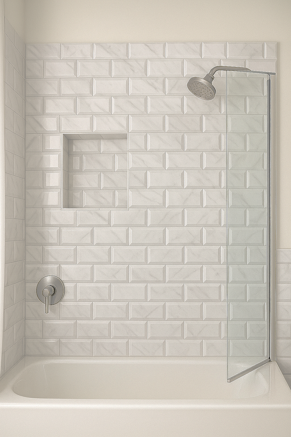 White & Grey Brick Effect Rectangular Stone Mosaic Tiles | 300x300x8mm | 11=1m2