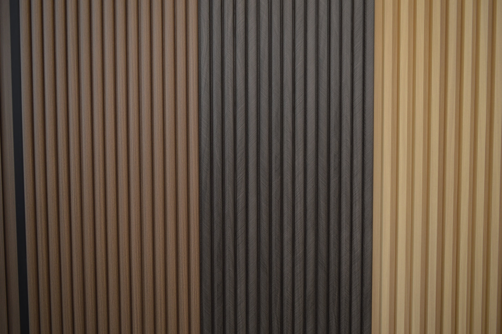 Décor Slat Wall Panels in Wood Look finish-PWC Plastic Waterproof
