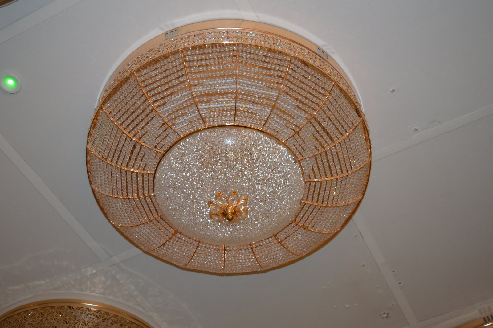 LED Crystallic Flushmount Ceiling Light with colour changing features- 9181-800 & 600 Gold/Chrome