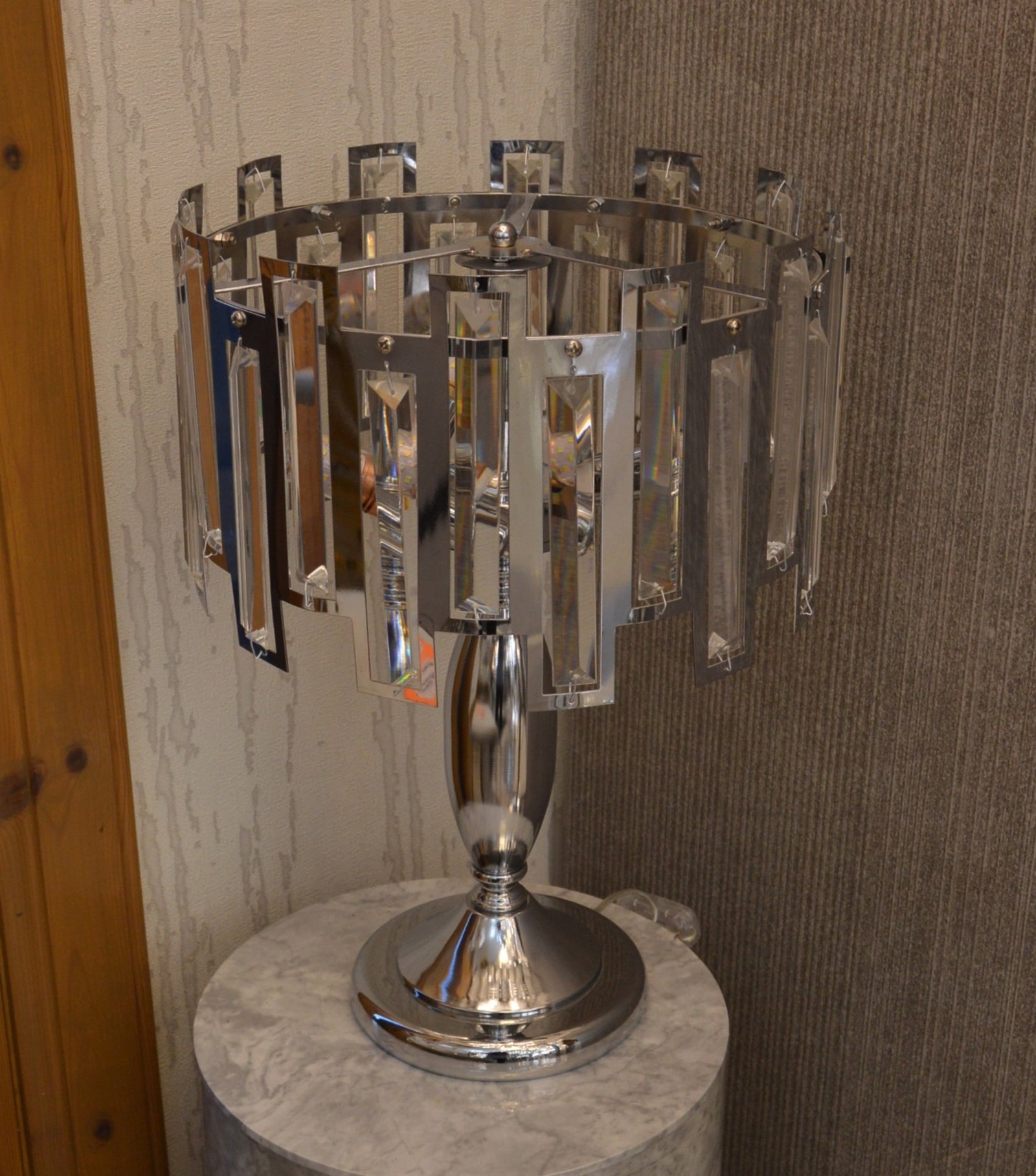 Modern Chrome Crystal Table Lamp | Luxury Bedside Desk Lamp | Home Living Room