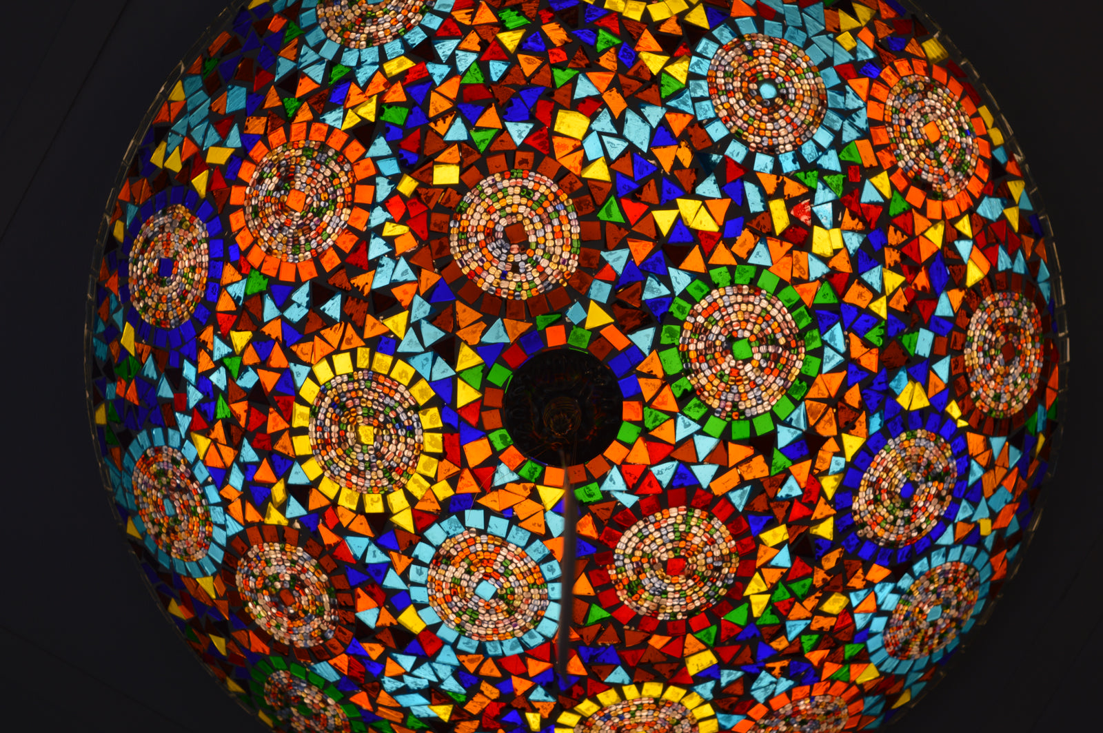 Luxury Turkish Mosaic Glass Ceiling Light Multicolour Handcrafted Mount Light