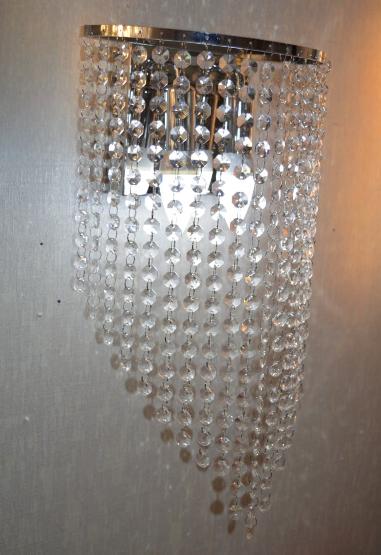 Hanging Cut Crystal Drops Modern Luxury Wall Lights- 6806-Chrome