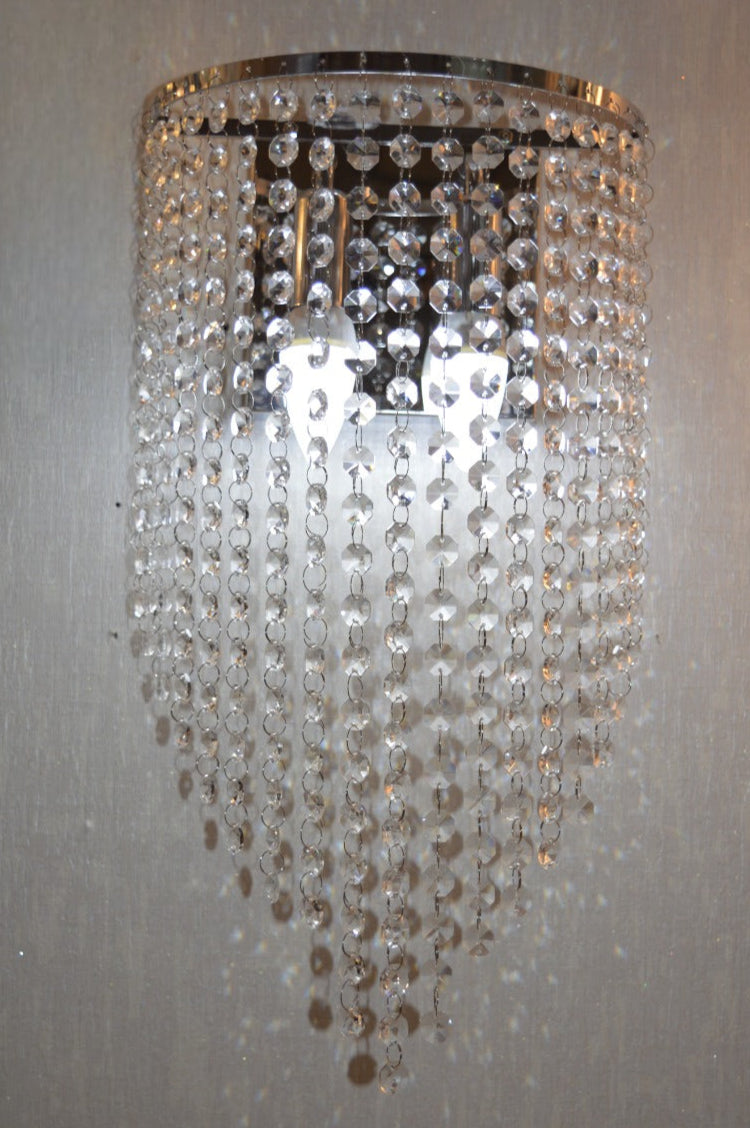 Hanging Cut Crystal Drops Modern Luxury Wall Lights- 6806-Chrome