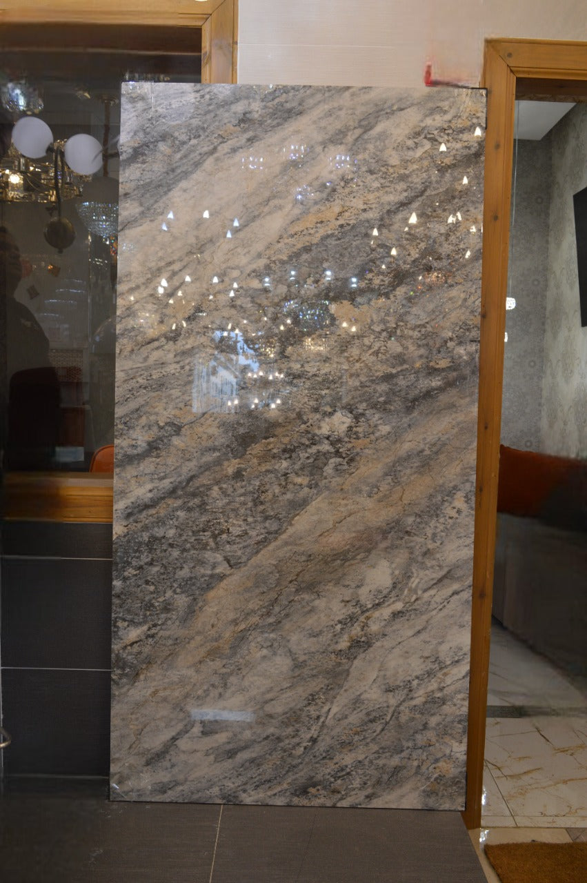 Big Panel Size Grey Mix Brown Marble Design Porcelain Tiles Wall & Floor Tiles-900*1800*10mm-LLN9918JW027F-Glossy