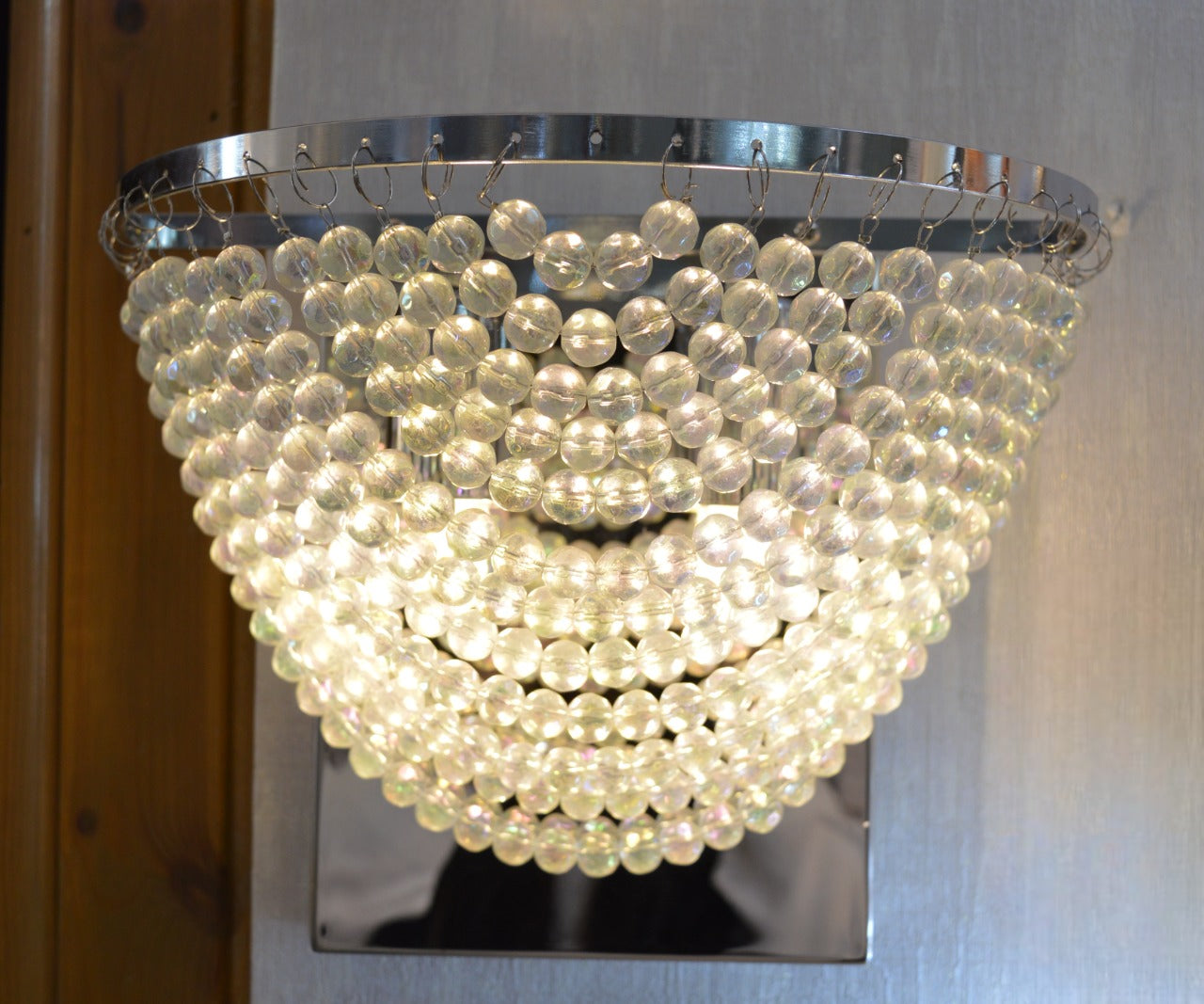 Beaded Crystal Drops Modern Wall Lights with matching ceiling lights- 6851-Chrome