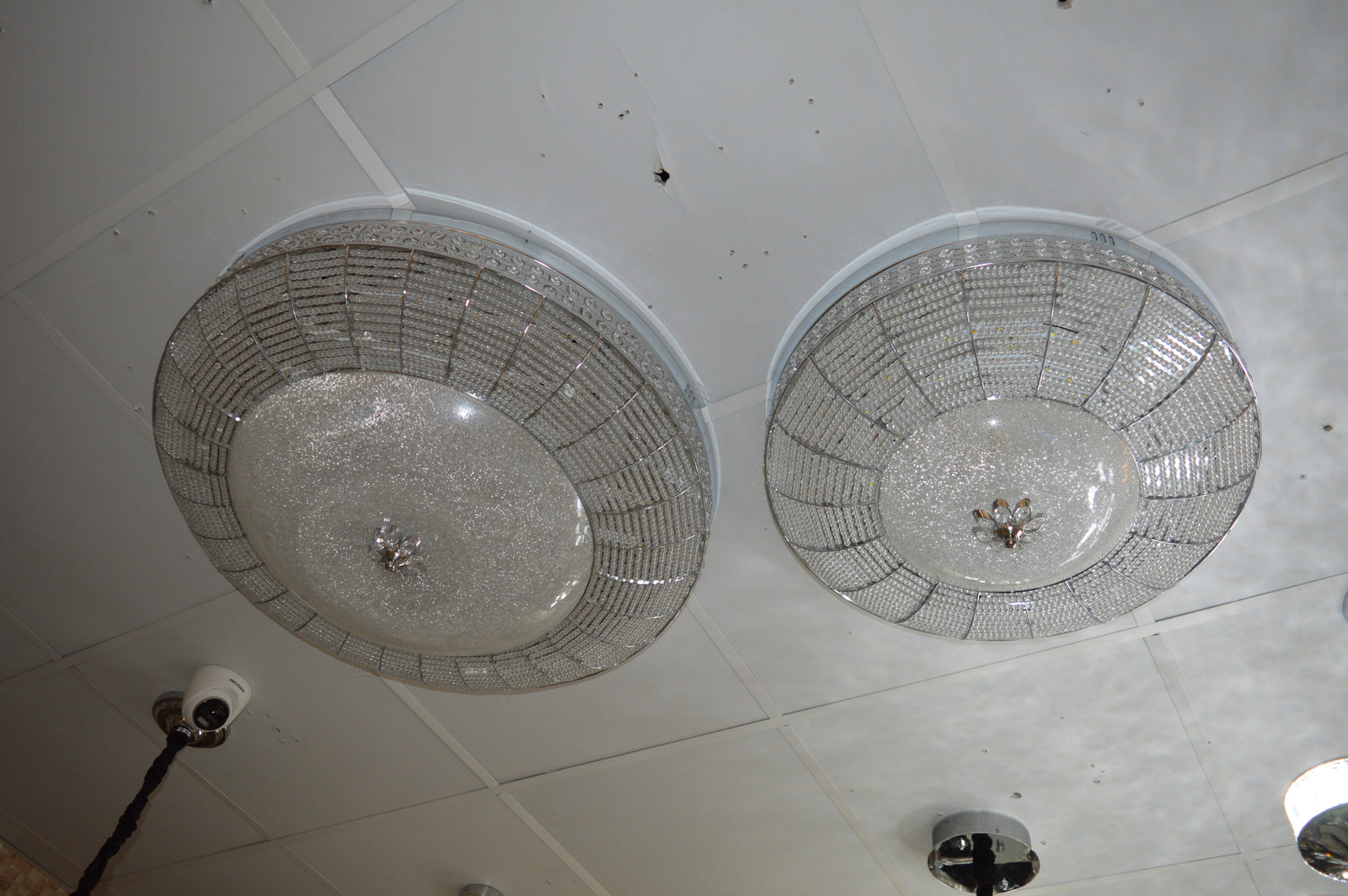 LED Crystallic Flushmount Ceiling Light with colour changing features- 9181-800 & 600 Gold/Chrome