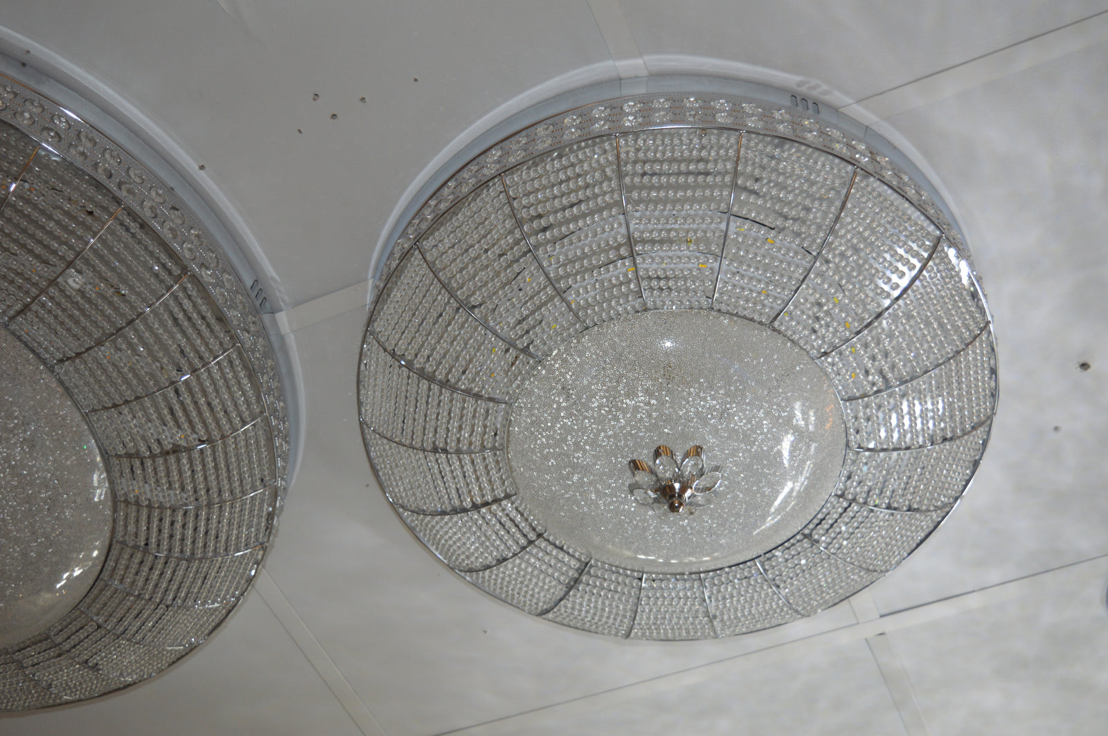 LED Crystallic Flushmount Ceiling Light with colour changing features- 9181-800 & 600 Gold/Chrome