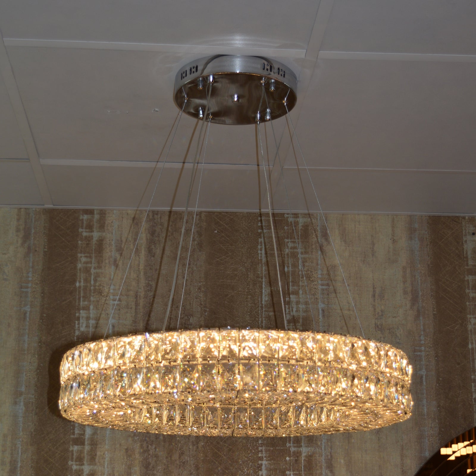 Crystal LED Wheel Pendant Ceiling Light-Colour Changing Dimmable with Remote Control-202134-650chrome