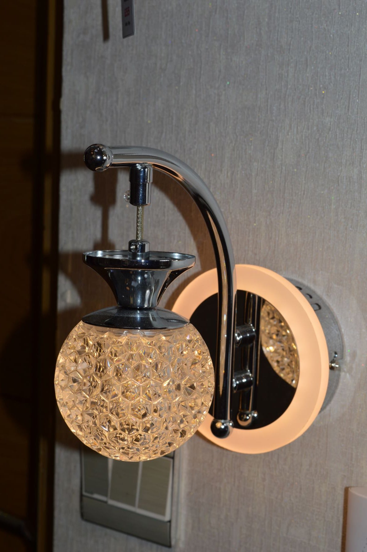 Modern LED Crystal Globe Wall Light 02 Colours Available