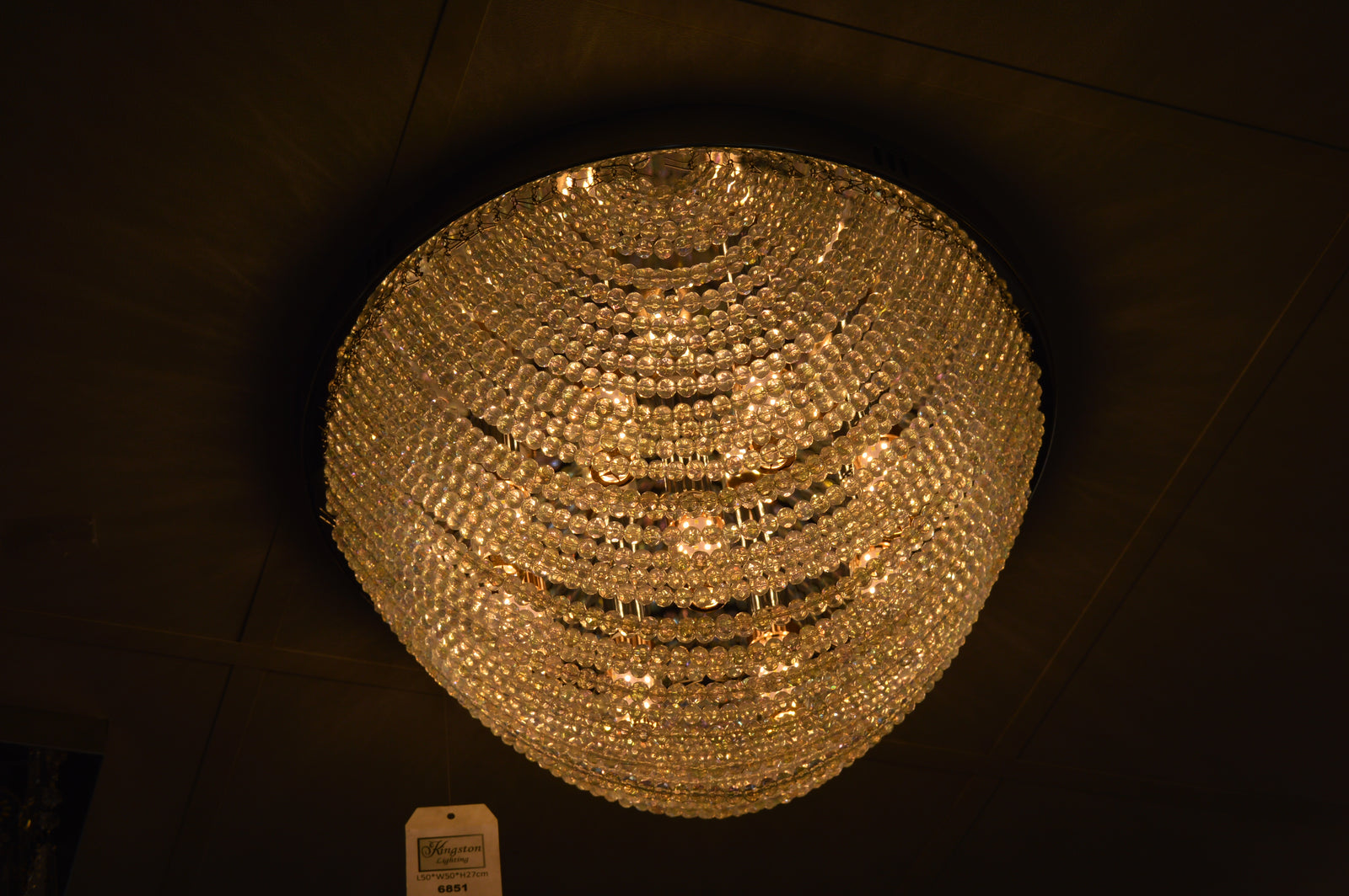 Luxury Crystal LED Flush Ceiling Light – Modern Chandelier - 03 Colour Changing