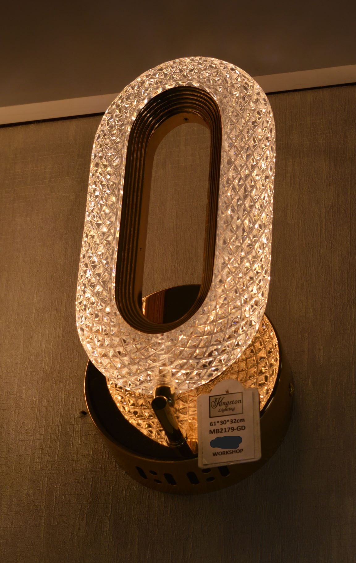 Luxury Crystal LED Oval Wall Light - Gold & Silver