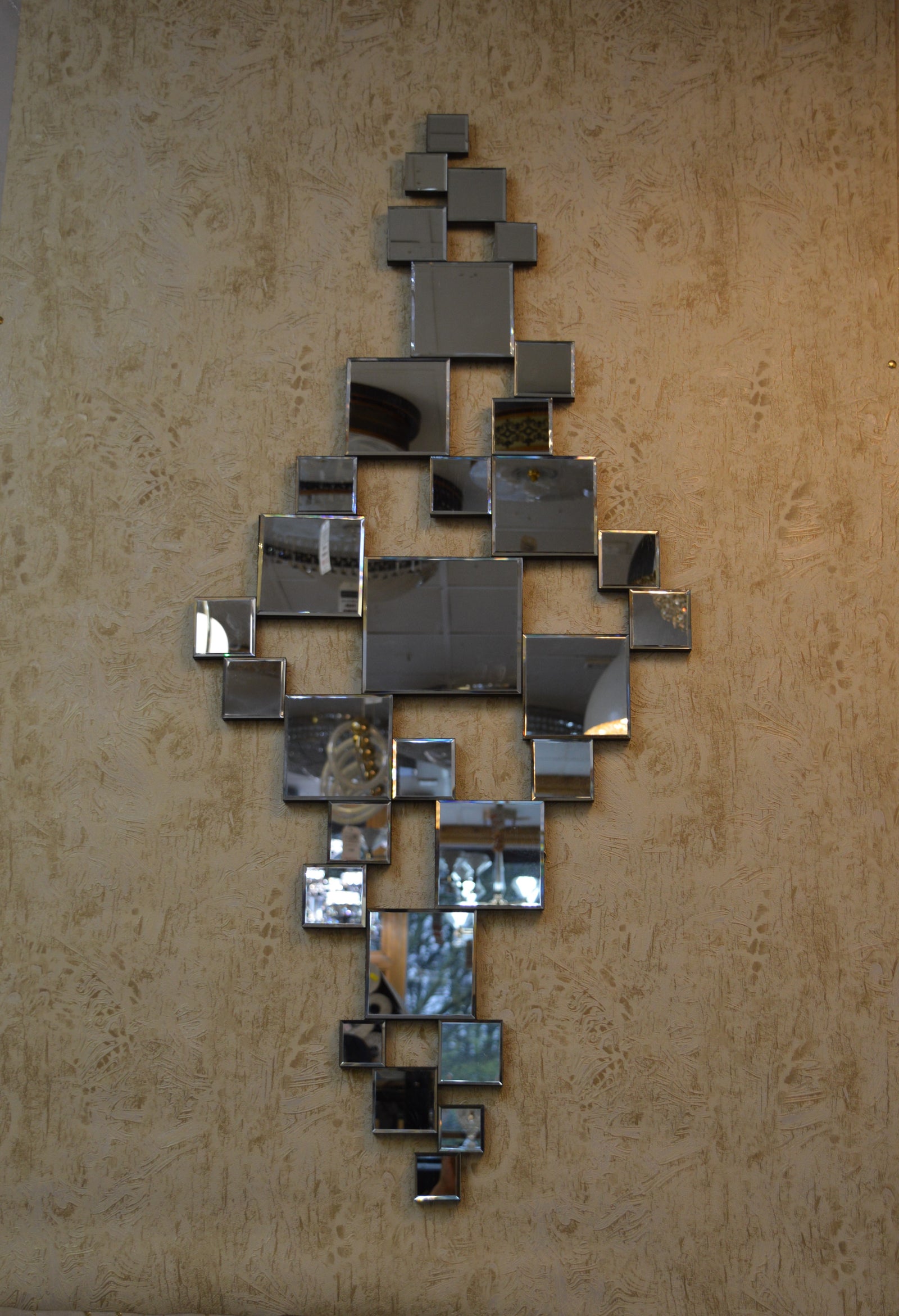 Silver Squares 3D Rectangular Wall Mirror - AM248