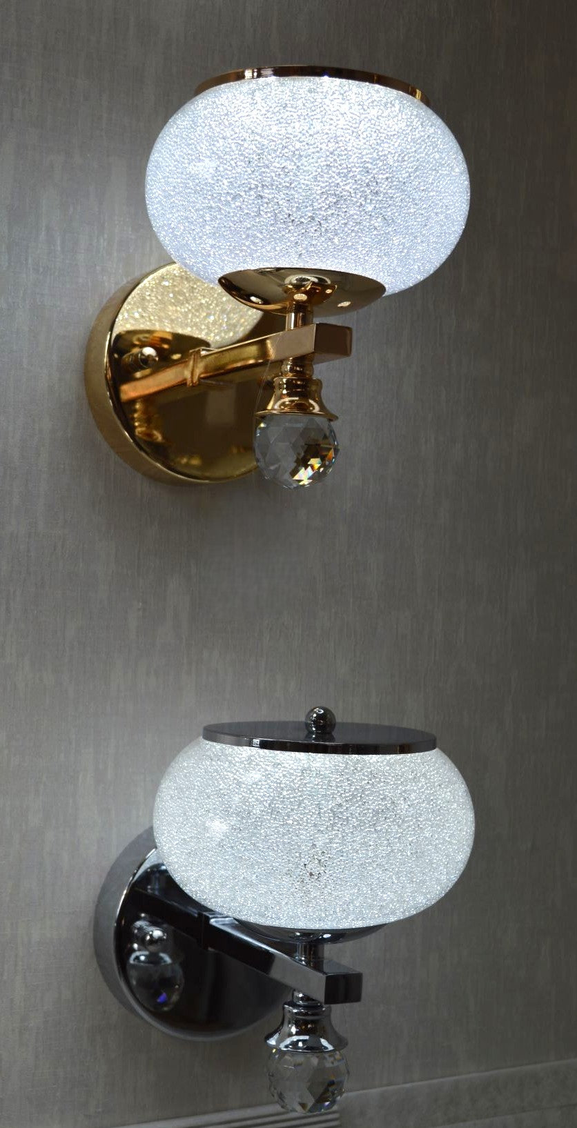 Crystal Glob Wall Lights with Colour Changing feature-2113