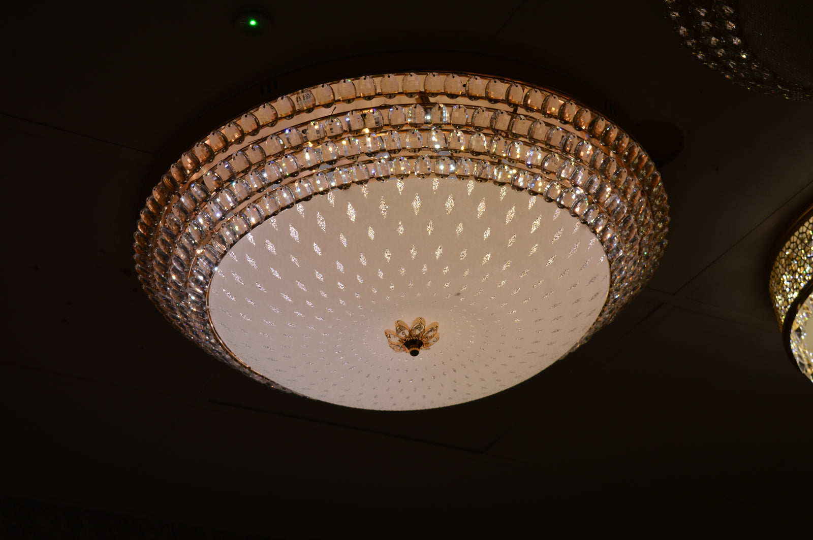 LED Crystallic Flushmount Ceiling Light with colour changing features- 8088-800 & 600 Gold
