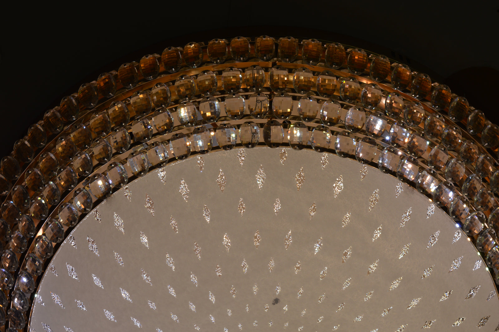 LED Crystallic Flushmount Ceiling Light with colour changing features- 8088-800 & 600 Gold