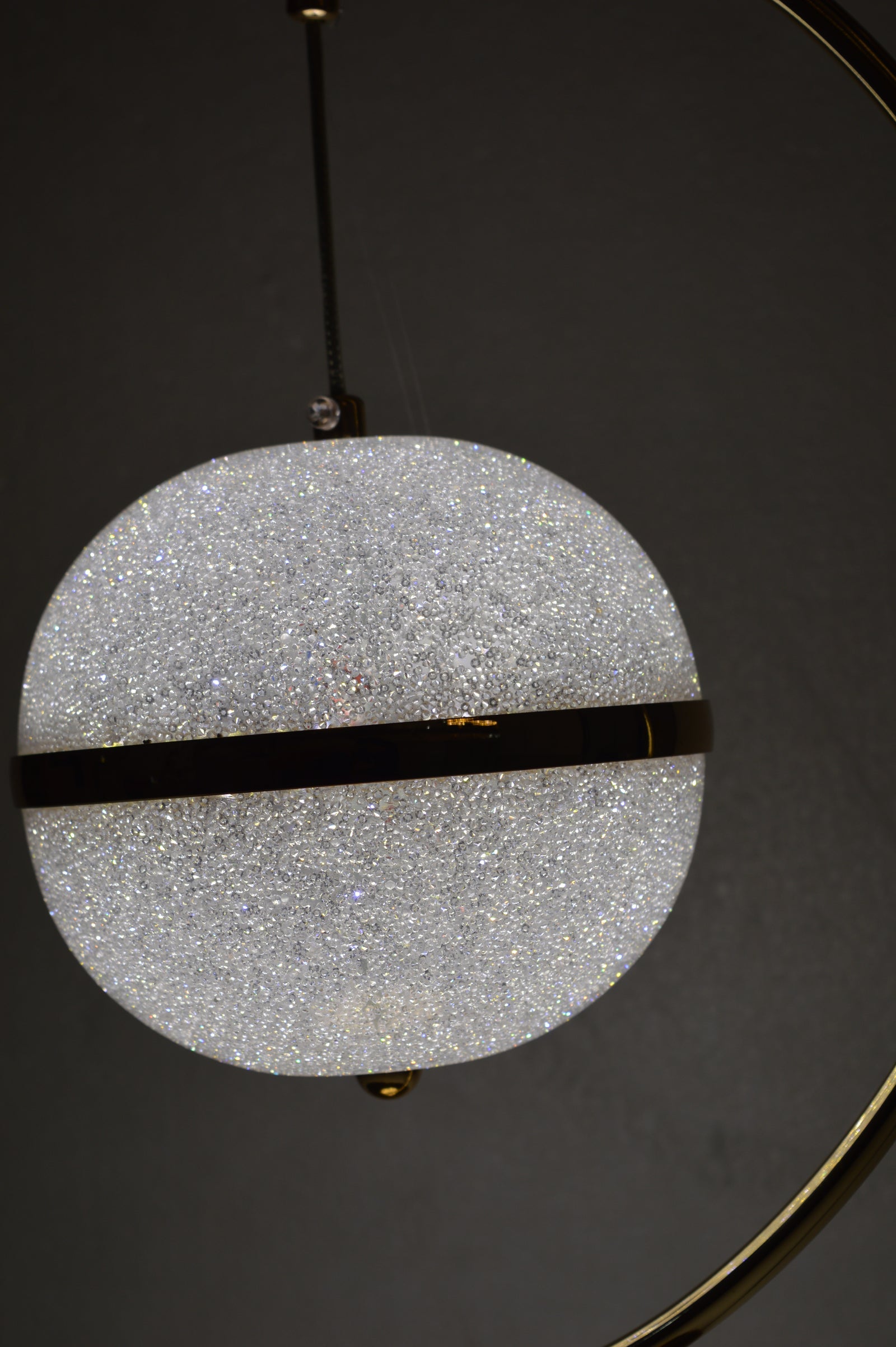 Luxury Gold Circular Crystal LED Table Lamp Modern Ring Bedside Floor Lamp Home