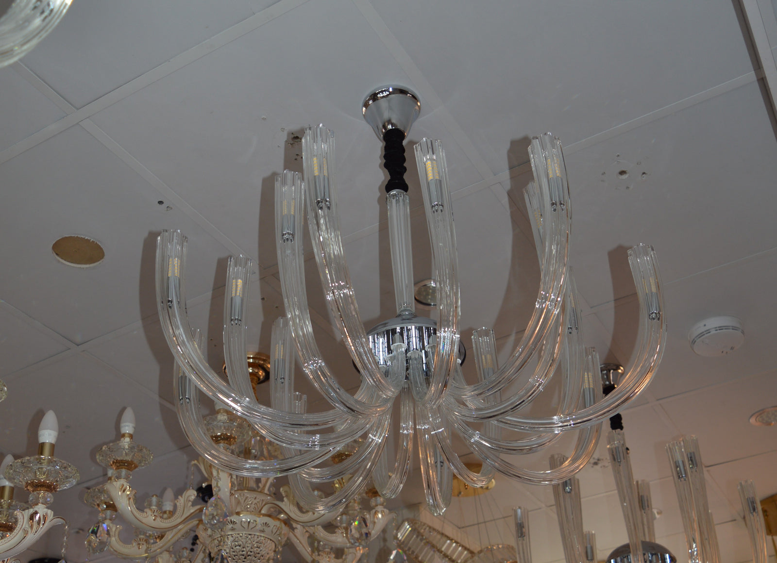 Modern Crystal Glass Bulb Chandelier Ceiling Light – Luxury Glass Arms Pendand