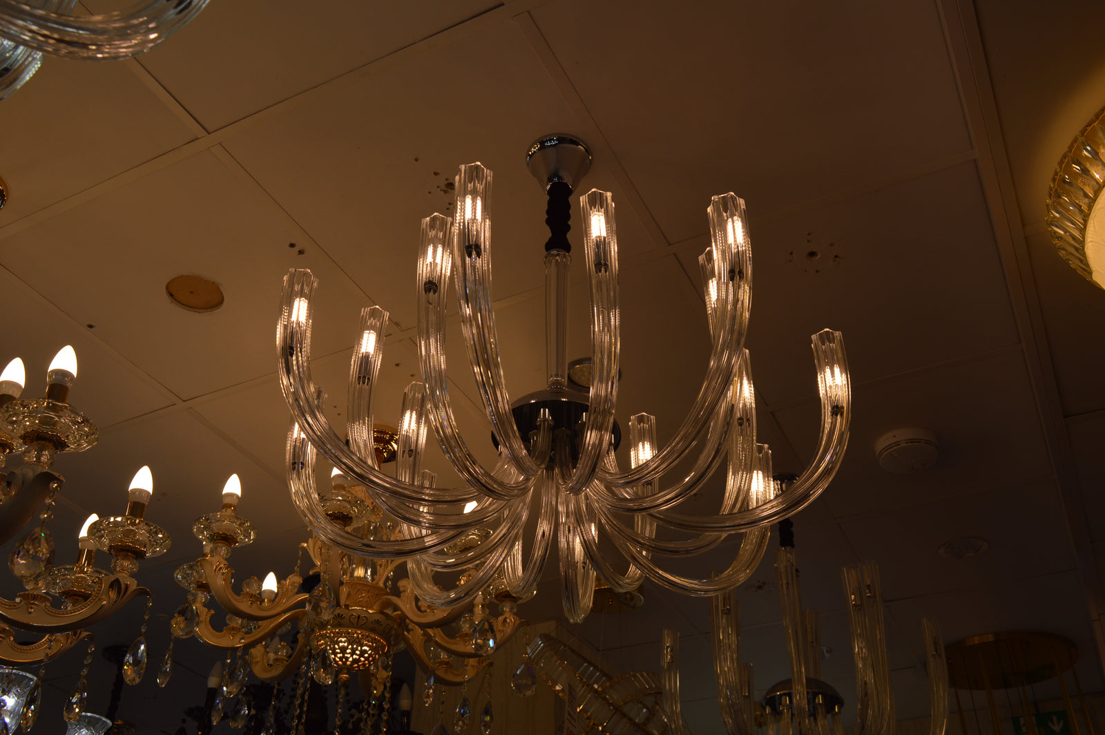 Modern Crystal Glass Bulb Chandelier Ceiling Light – Luxury Glass Arms Pendand