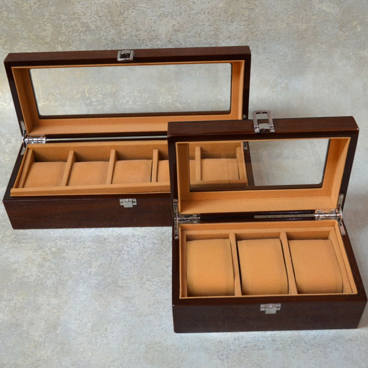 Watch Box Organizer 3 & 5 Slots Wooden Watch Display Case -Luxury Gift for Men and Women