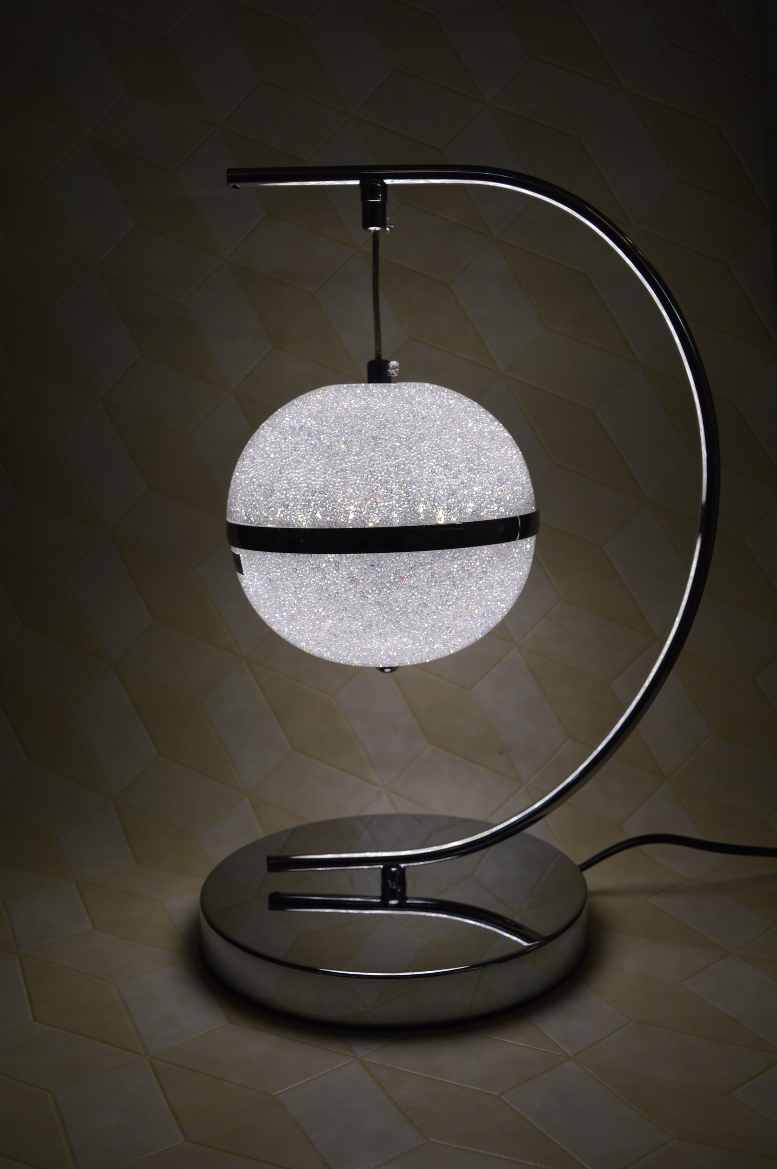 Luxury Gold Circular Crystal LED Table Lamp Modern Ring Bedside Floor Lamp Home