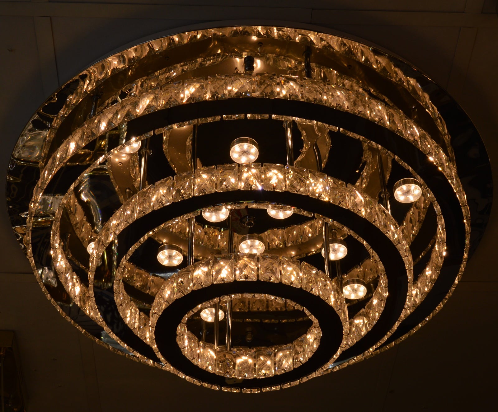 Luxury 3-Ring Crystal LED Ceiling Light Chandelier