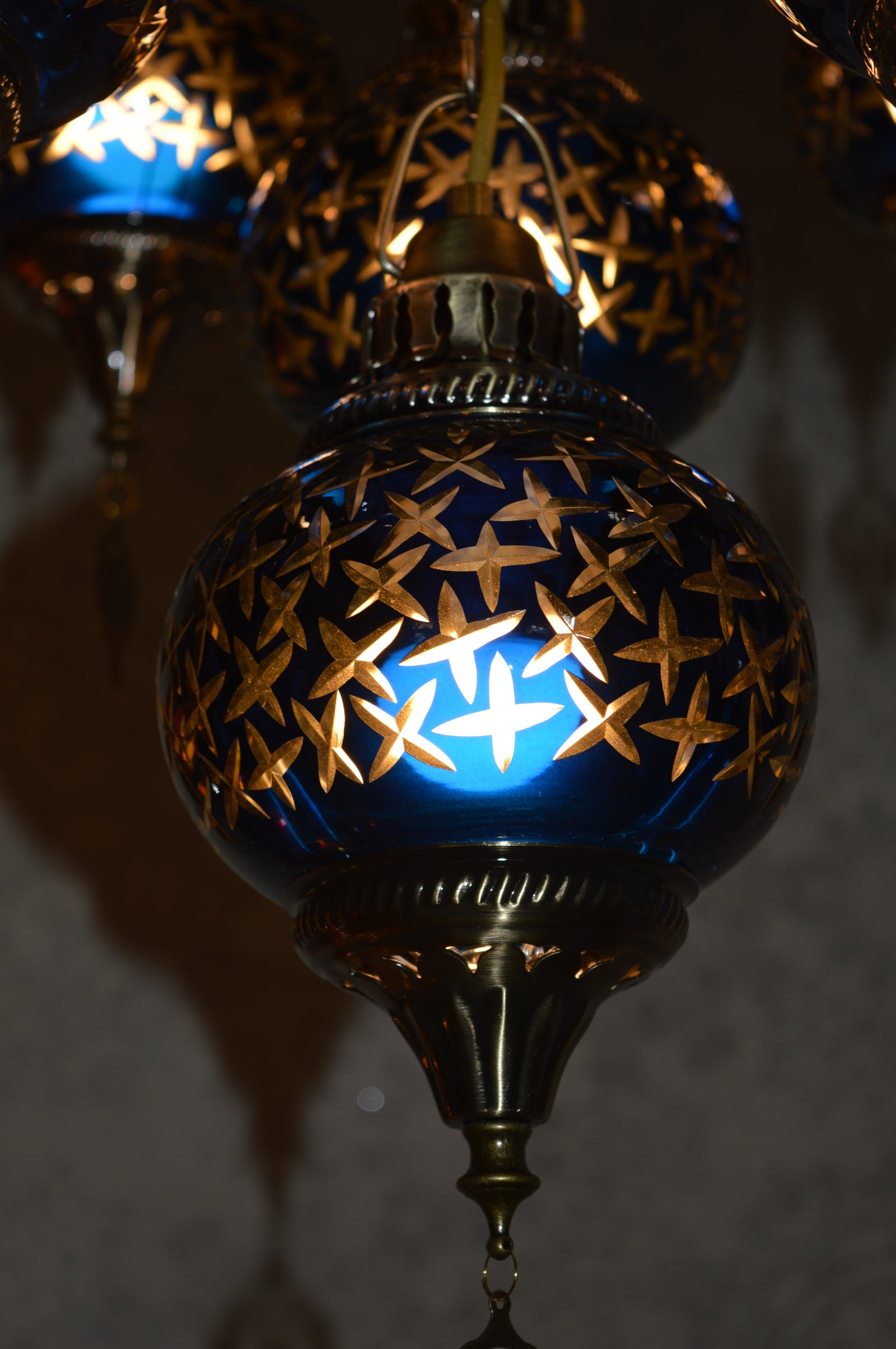 Luxury Turkish Mosaic Chandelier – Antique Brass Hanging Ceiling