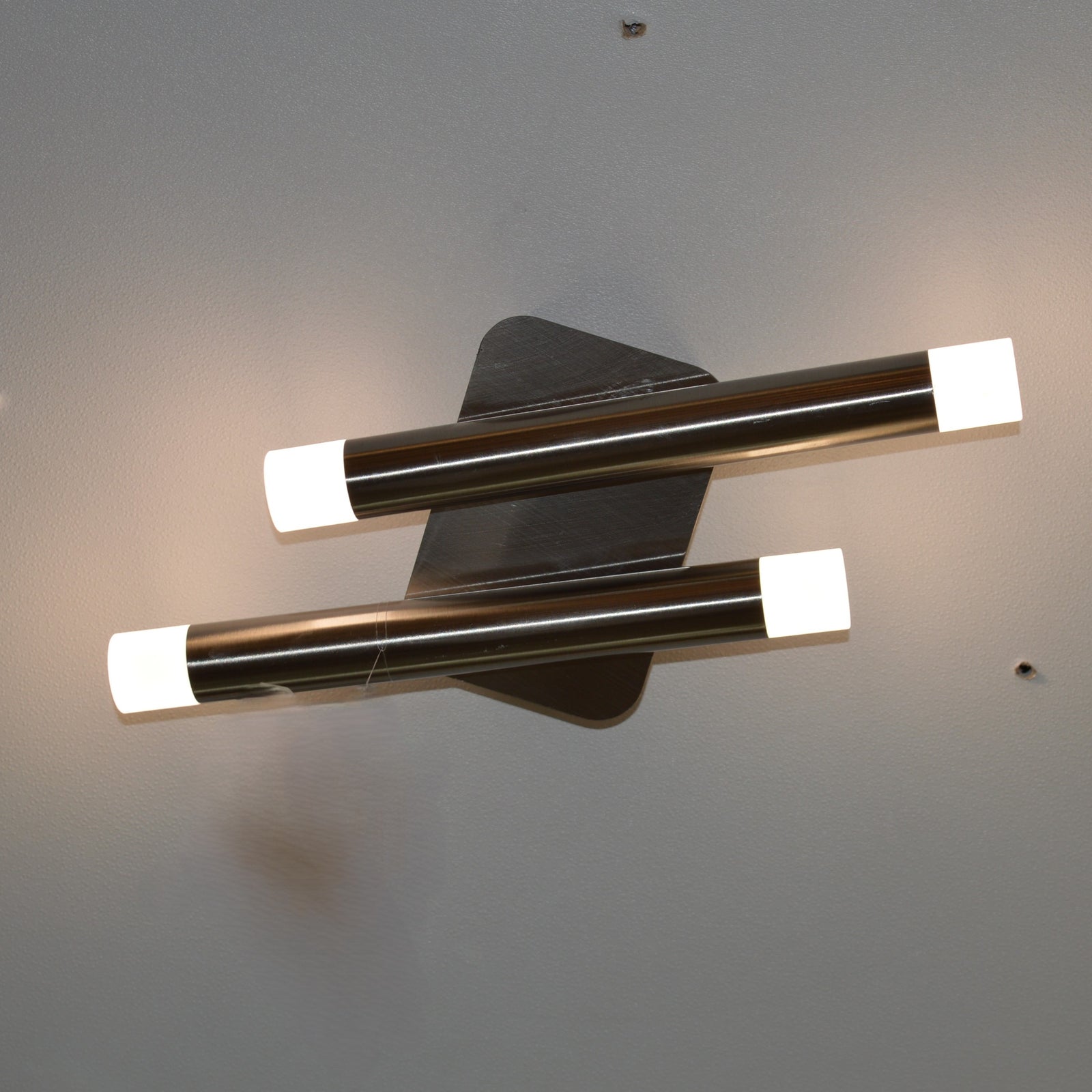 Modern Dual Tube LED Ceiling Light Black & Chrome Finish