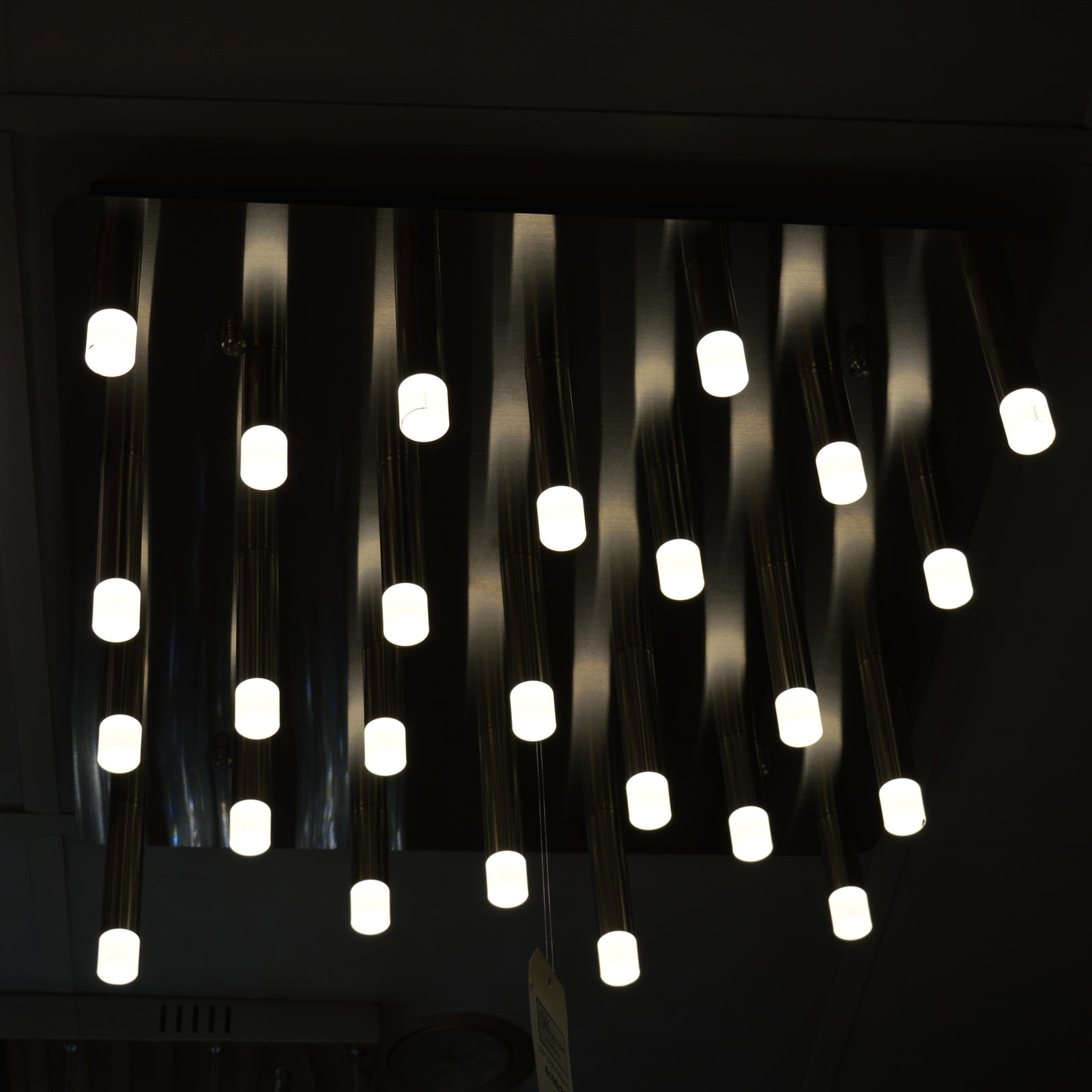 Metallic Bars Modern Square Flushmount Ceiling Light-Warm LED-6190