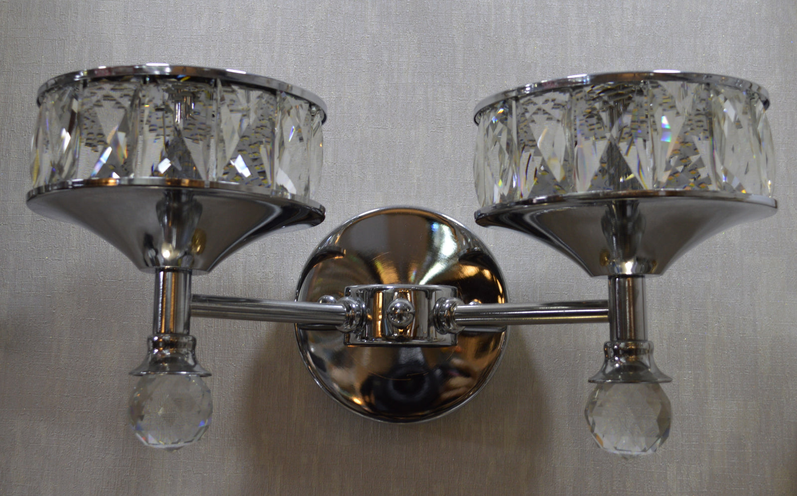 Luxury Dual Crystal Bowl Wall Light – Modern Decorative Sconce