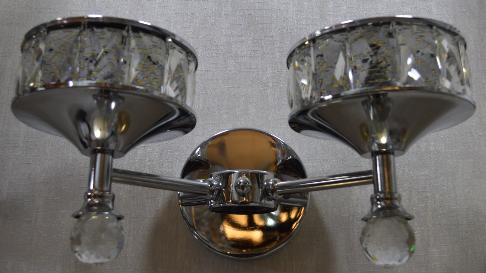 Luxury Dual Crystal Bowl Wall Light – Modern Decorative Sconce