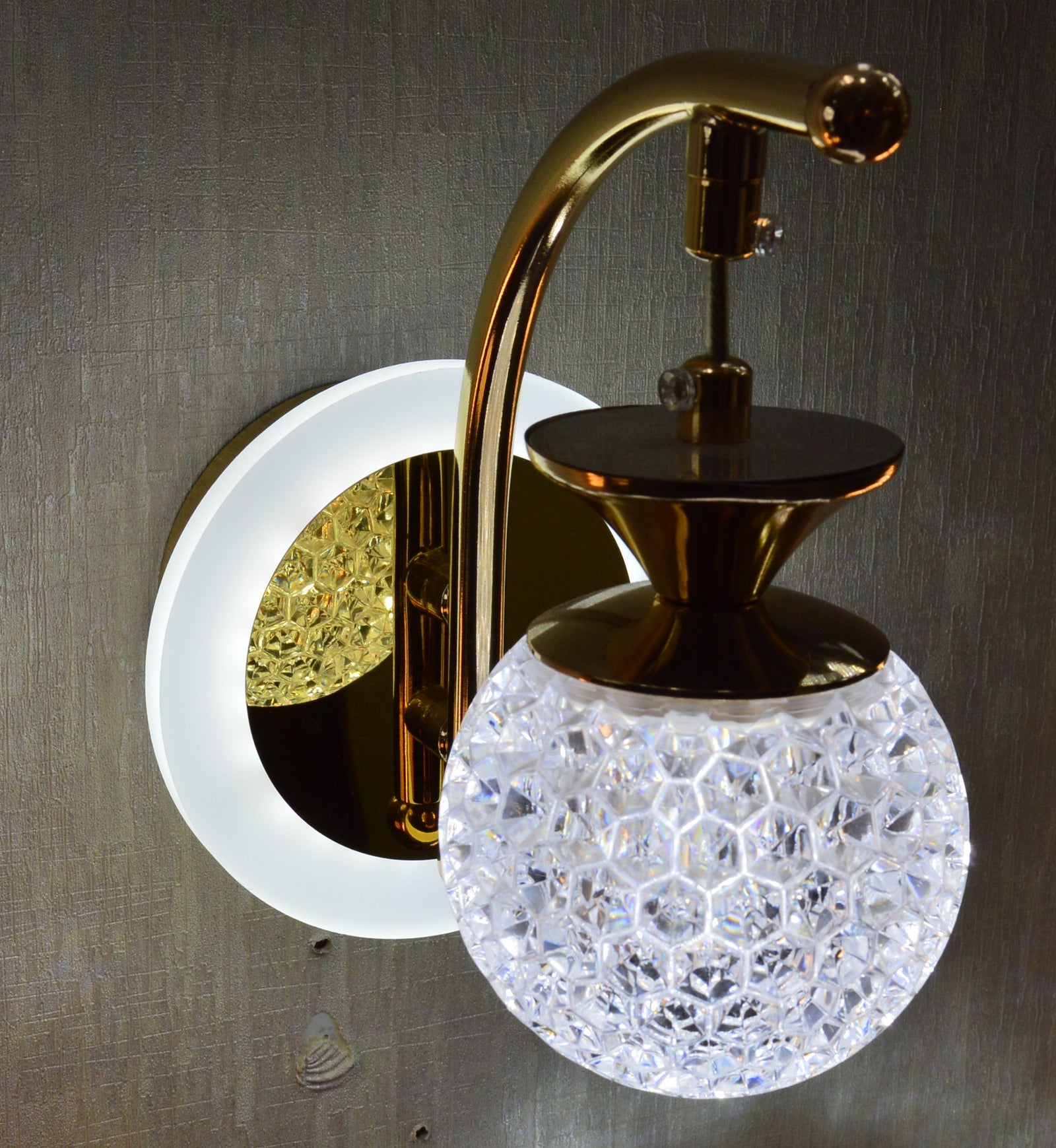 Luxury Crystal Wall Light – Gold Chrome Finish Decorative LED Wall Sconce