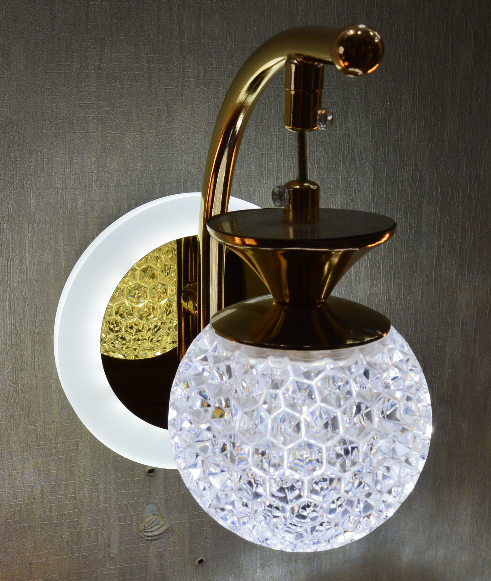 Luxury Crystal Wall Light – Gold Chrome Finish Decorative LED Wall Sconce