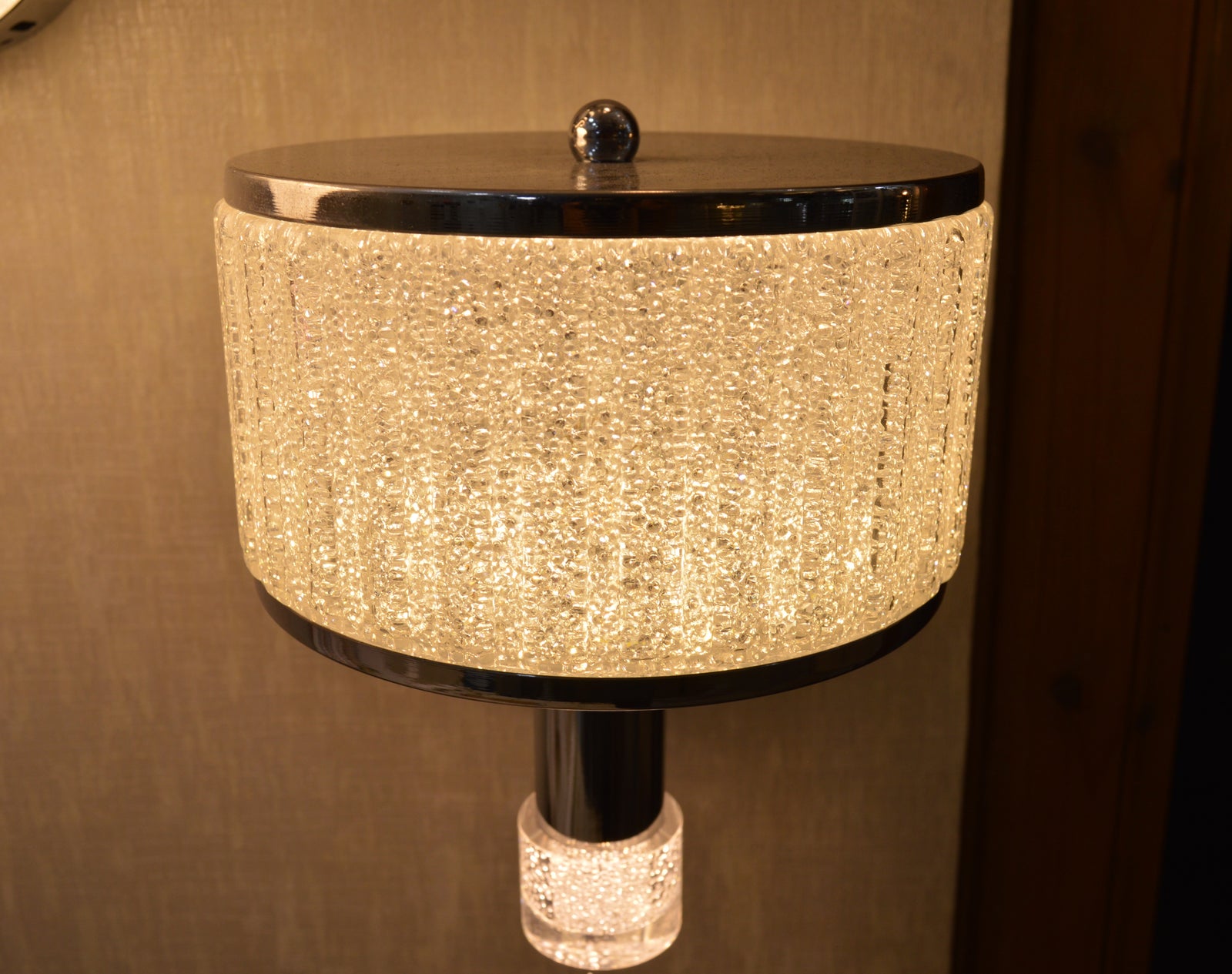 Luxury Crystal Drum LED Wall Light – Modern Chrome Wall Sconce