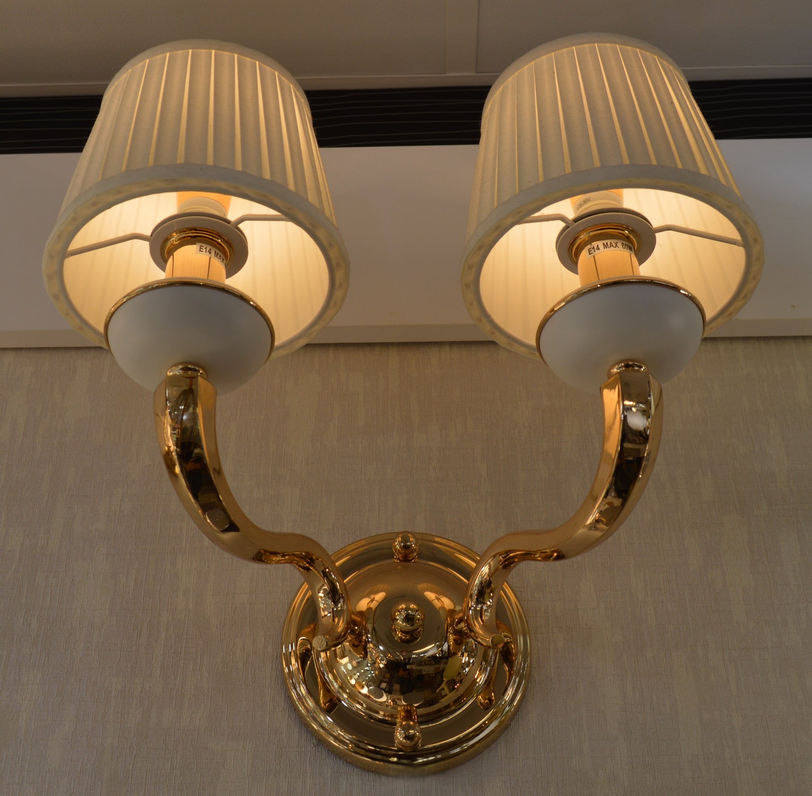 Luxury Dual-Arm Wall Sconce with Fabric Shades