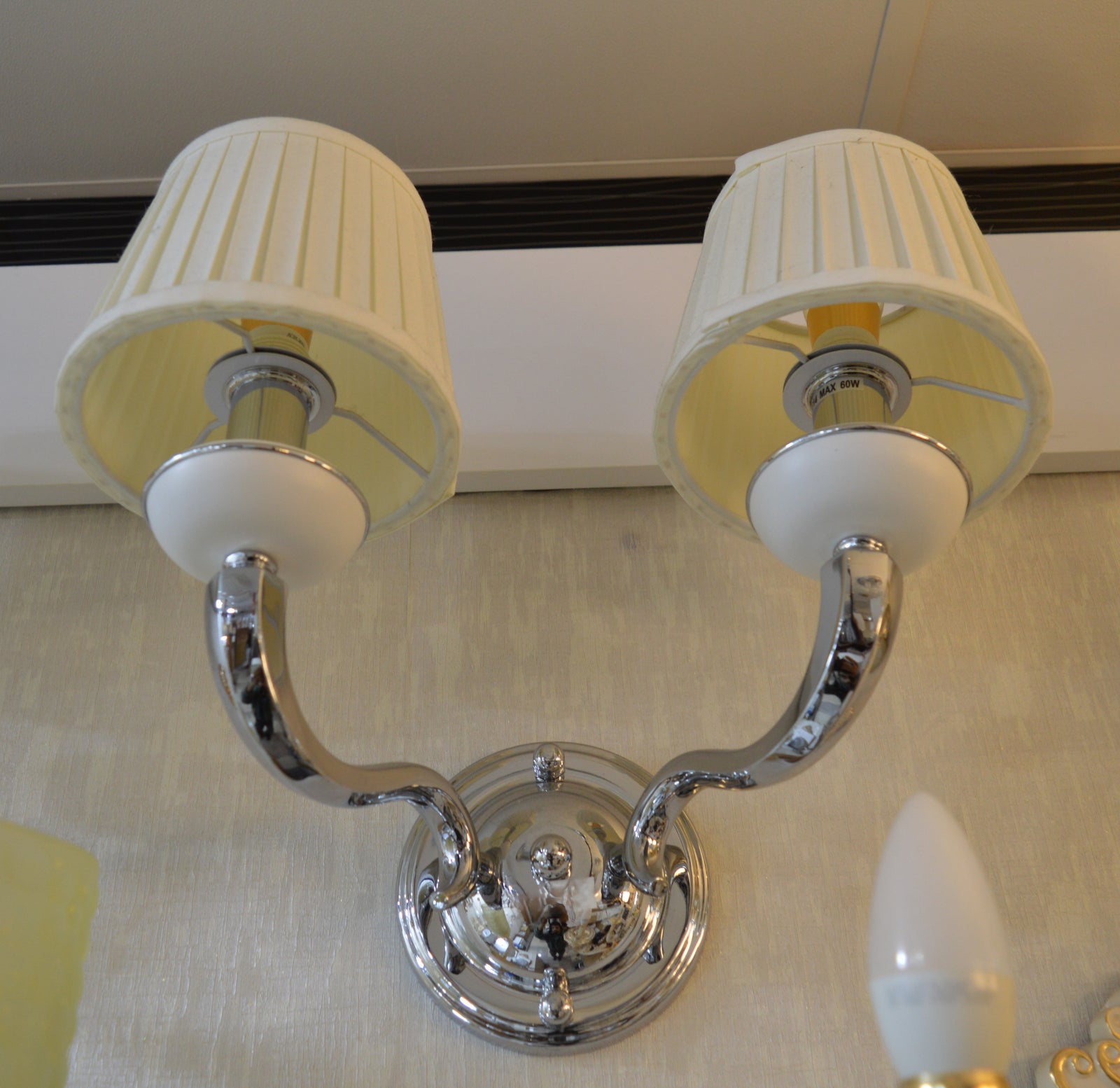 Luxury Dual-Arm Wall Sconce with Fabric Shades