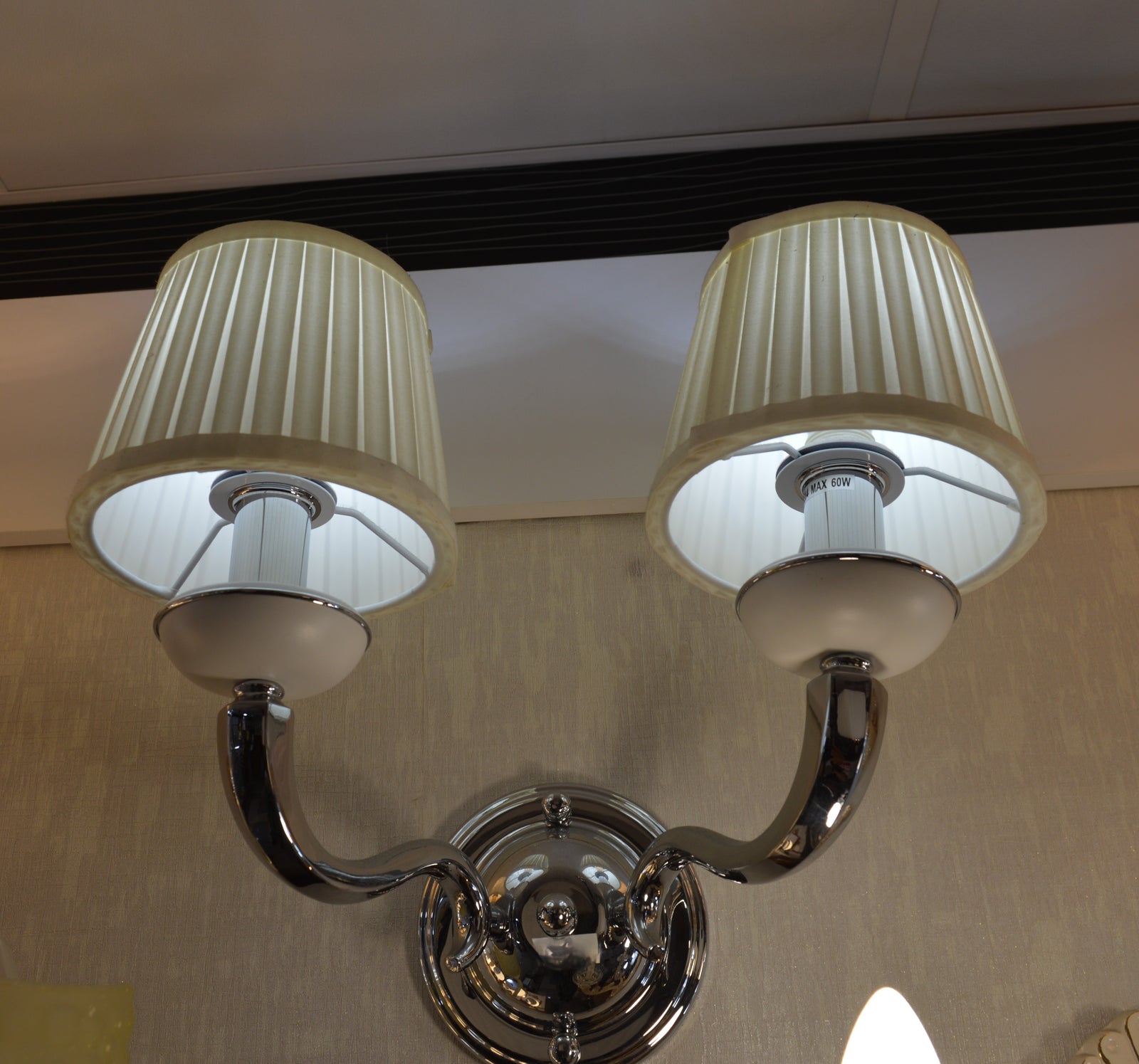 Luxury Dual-Arm Wall Sconce with Fabric Shades