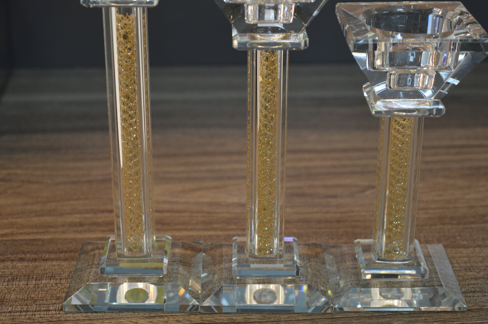 Luxury Crystal Glass Candle Holders Set – Modern Candle Sticks for Home Décor