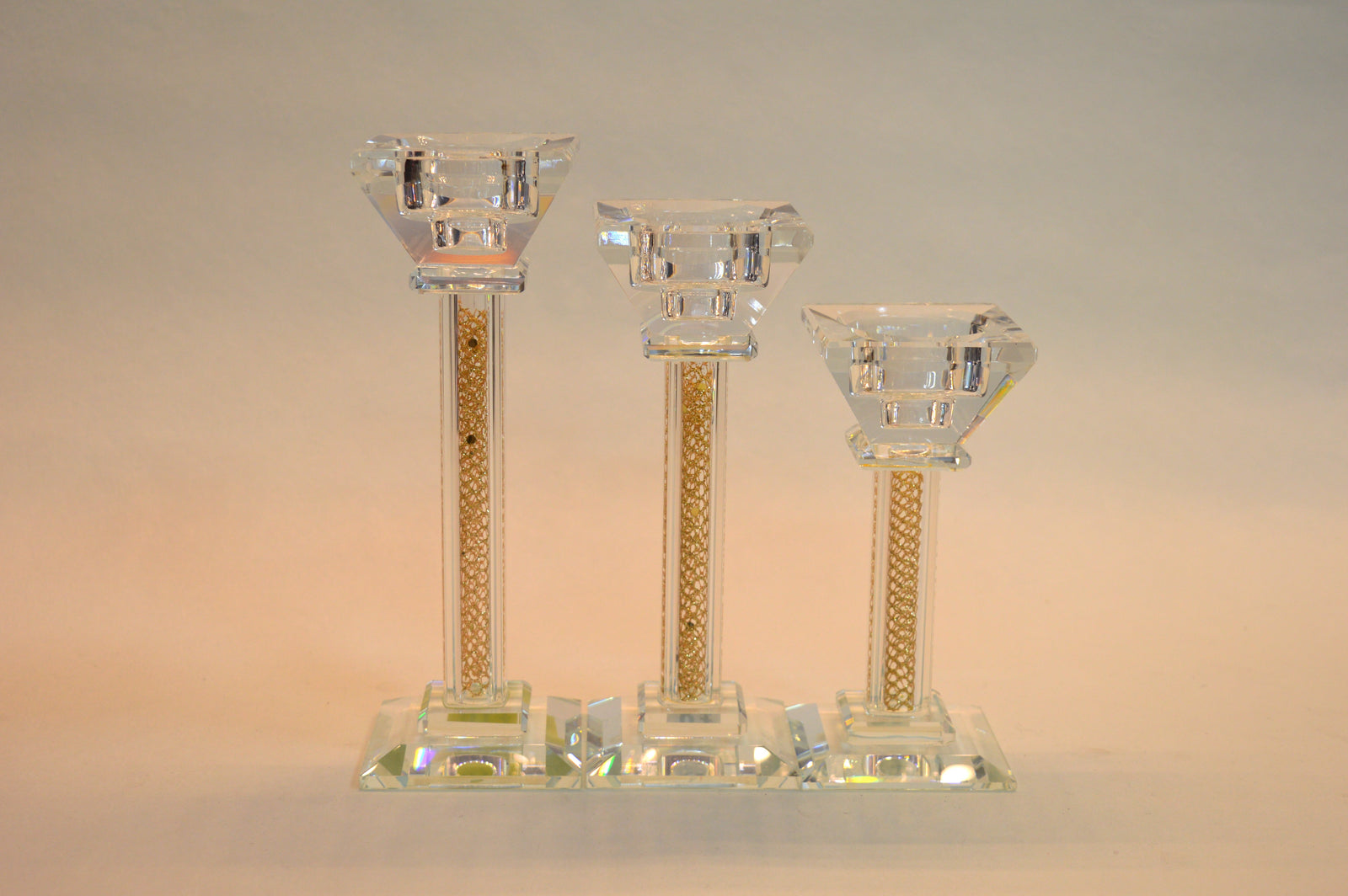 Luxury Crystal Glass Candle Holders Set – Modern Candle Sticks for Home Décor