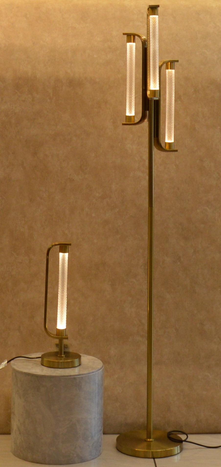 Modern Luxury LED Crystal Tube Luxe Lamp Set