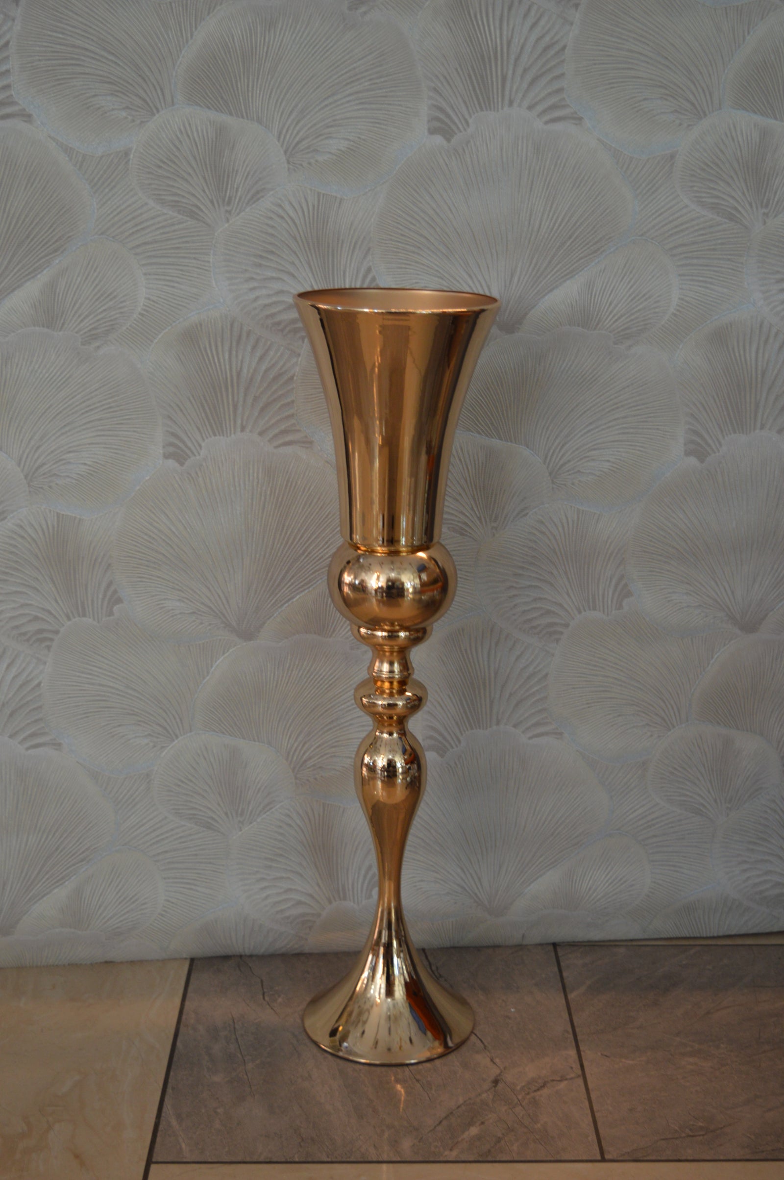 Home Décor Flower Vase in three different sizes in chrome & Gold-9832