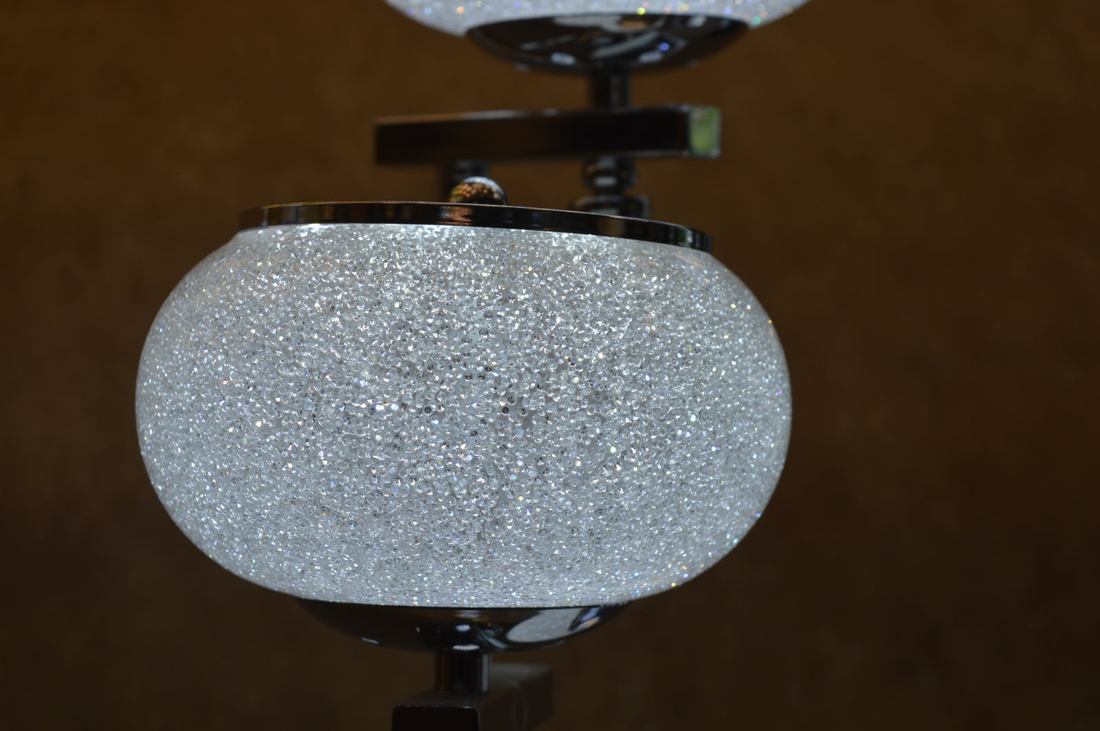Modern Chrome Multi Globe Floor & Table Lamp Set White Glass Shades
